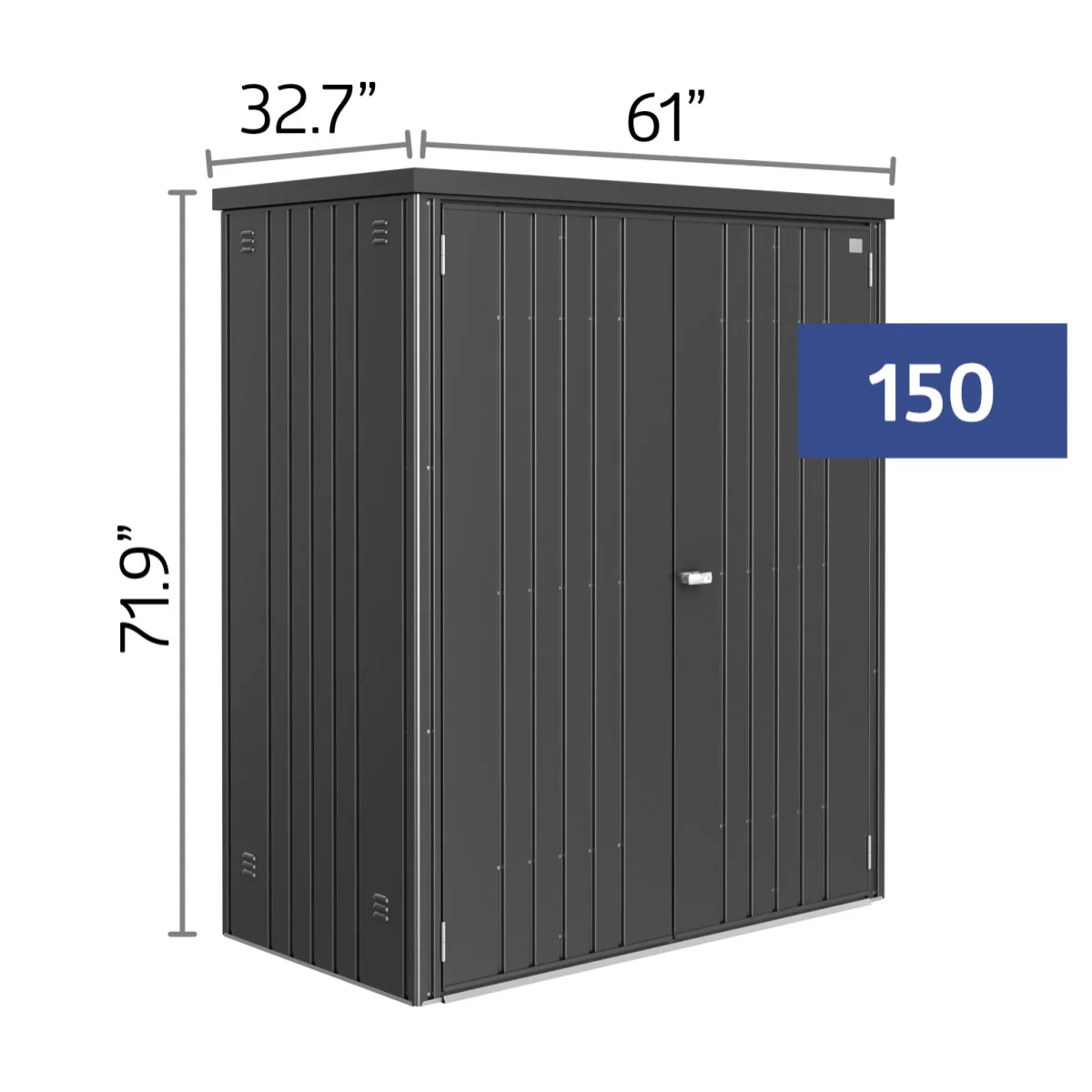 Biohort | 5x2.7x6 ft Equipment Locker 150 - Dark Gray - Image 10