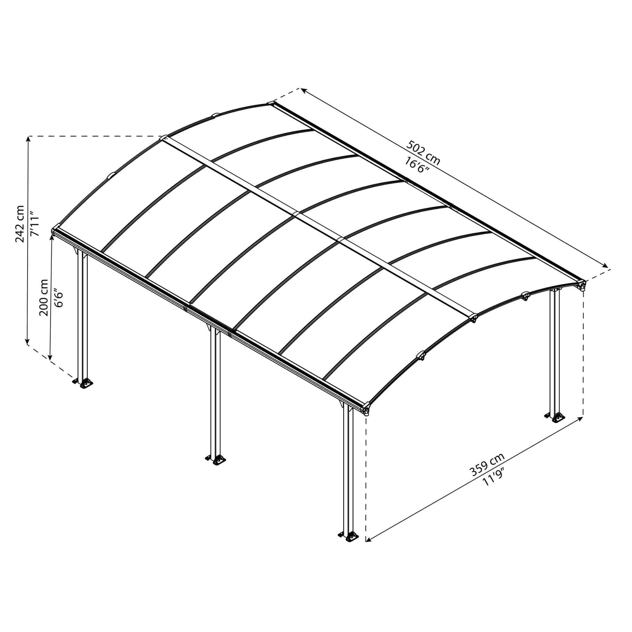 Palram - Canopia | Arcadia 5000 Carport 12x16 ft - Image 9