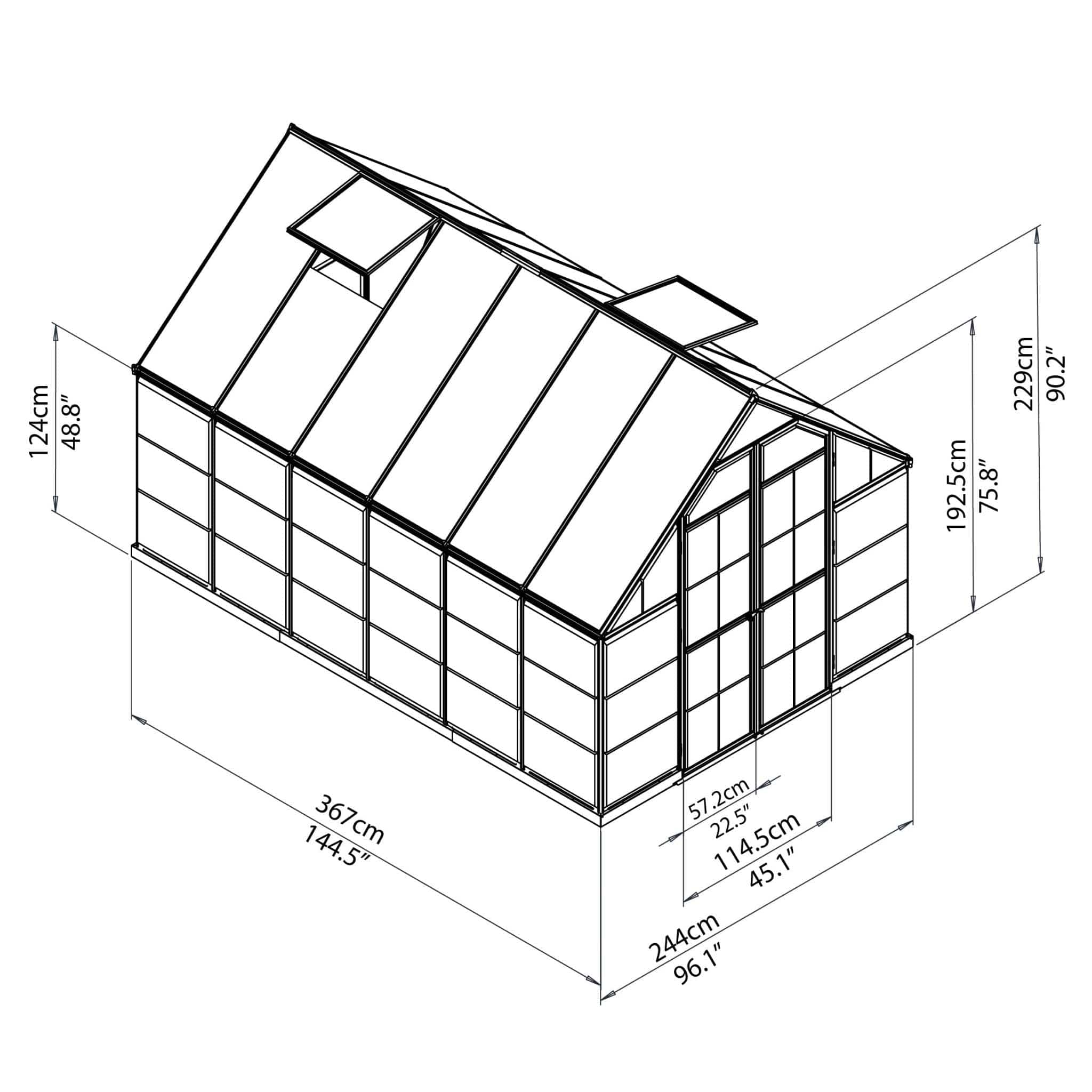 Palram - Canopia | Balance Greenhouse Kit With Clear 0.8mm Polycarbonate Glazing - Image 6