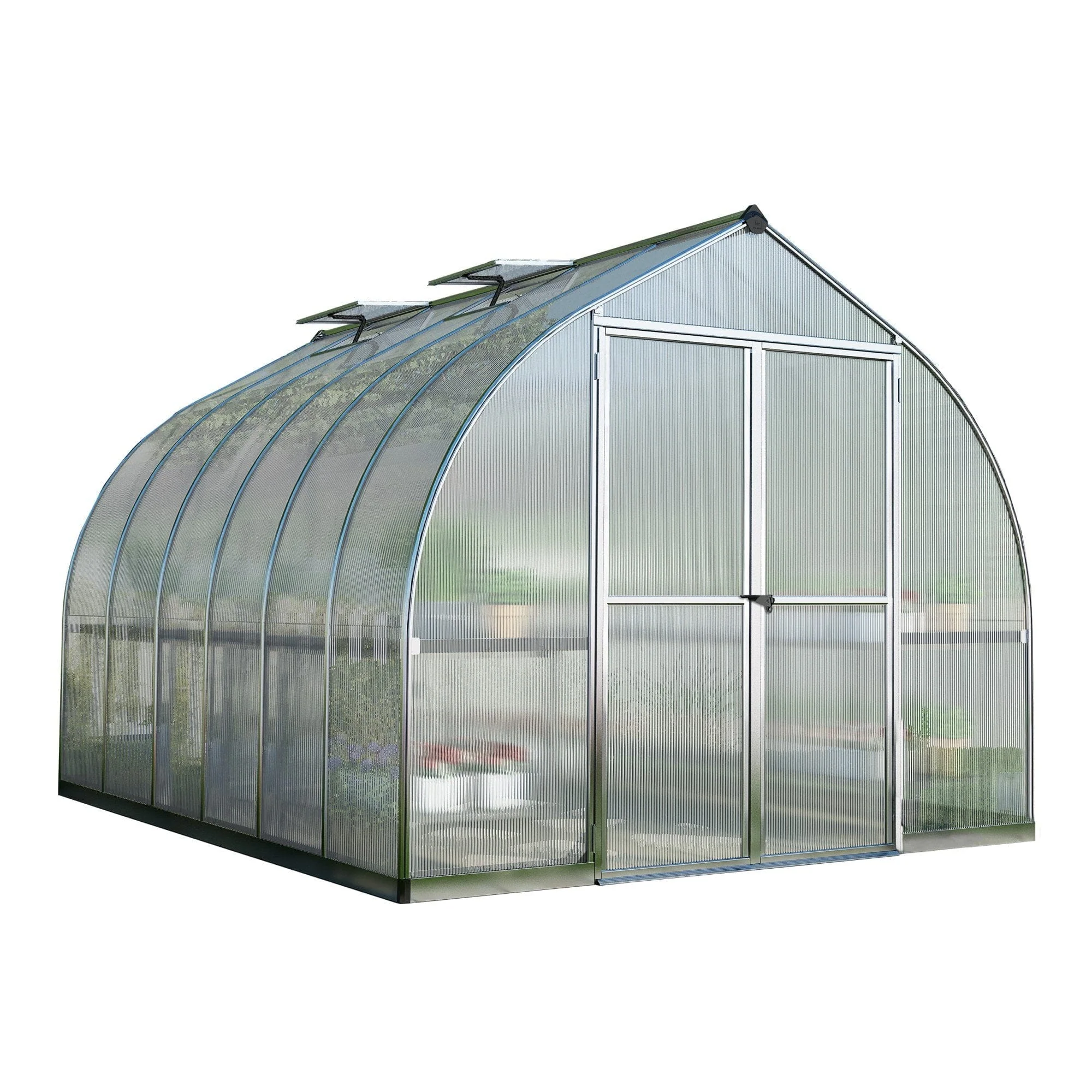 Palram - Canopia | Bella Greenhouse 8 ft Wide - Silver With 6mm Twin-wall Polycarbonate Glazing - Image 16