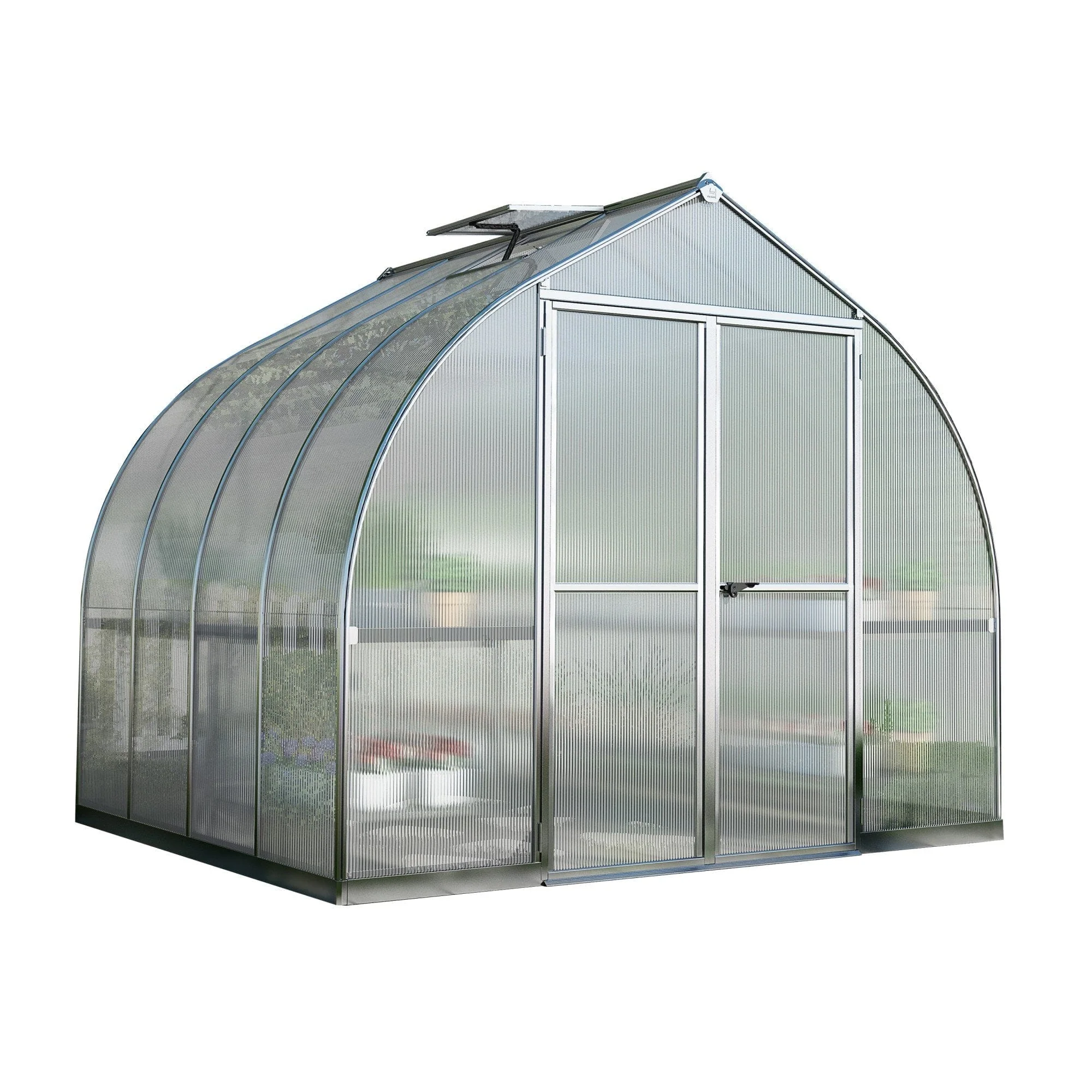 Palram - Canopia | Bella Greenhouse 8 ft Wide - Silver With 6mm Twin-wall Polycarbonate Glazing - Image 2