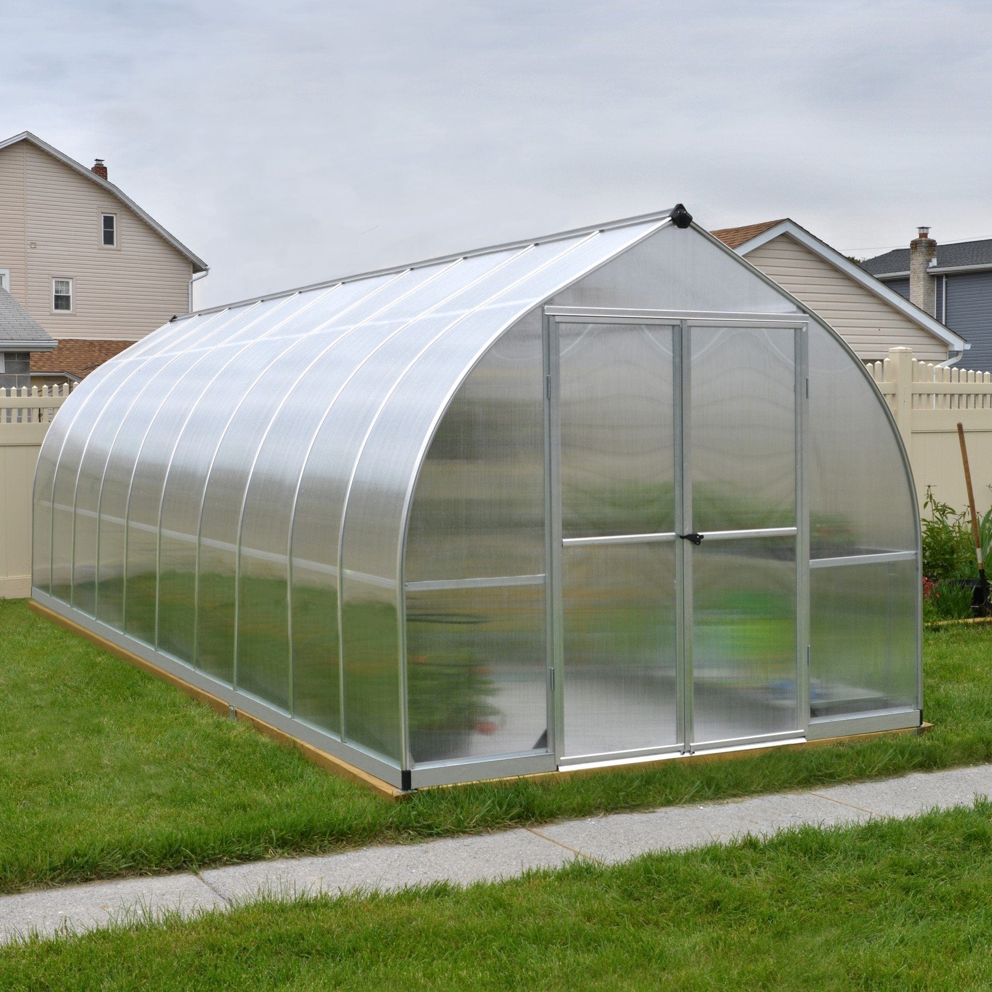 Palram - Canopia | Bella Greenhouse 8 ft Wide - Silver With 6mm Twin-wall Polycarbonate Glazing - Image 23