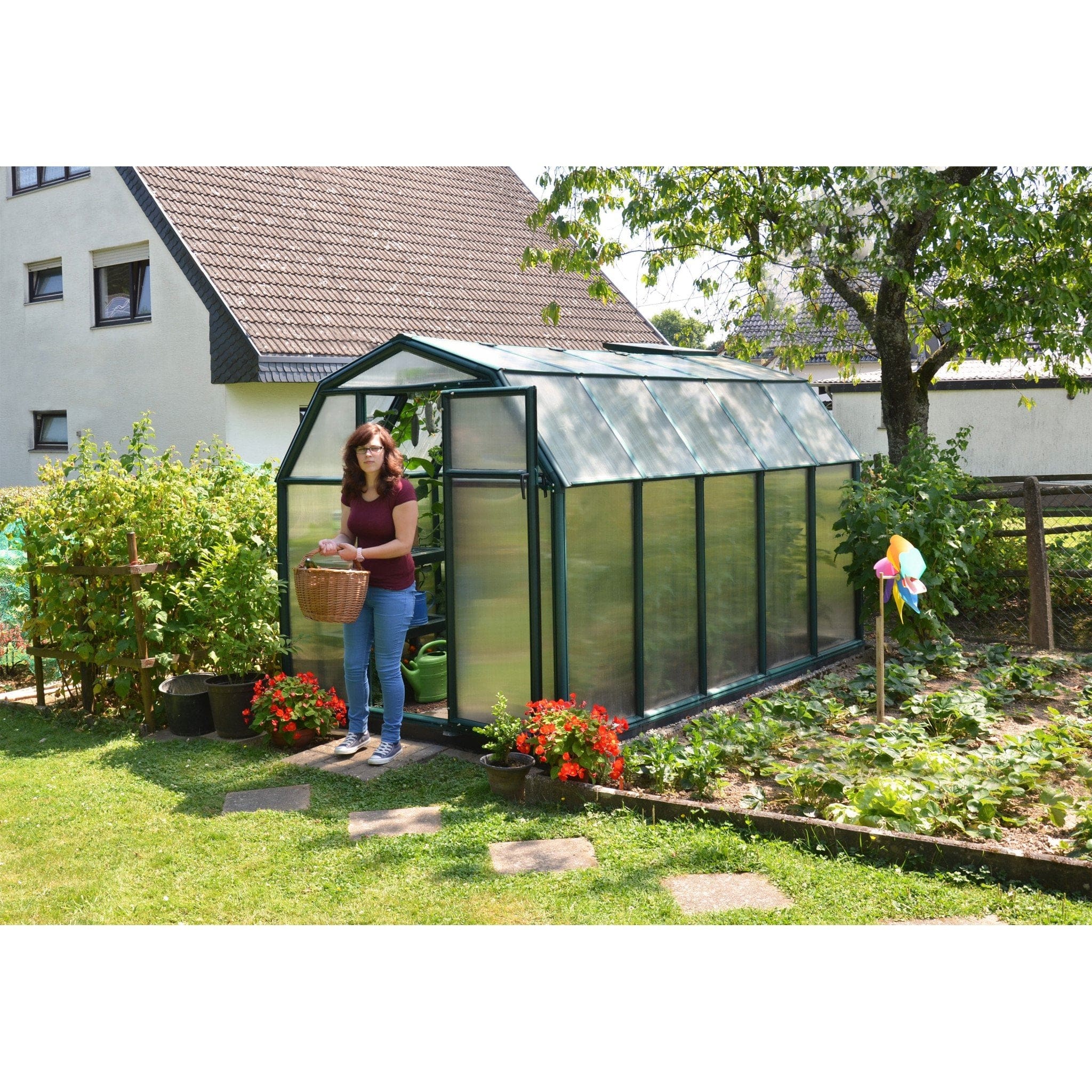 Palram - Canopia | EcoGrow Greenhouse Kit - 6 ft Wide - Green With 6mm Twin-wall Polycarbonate Glazing - Image 13