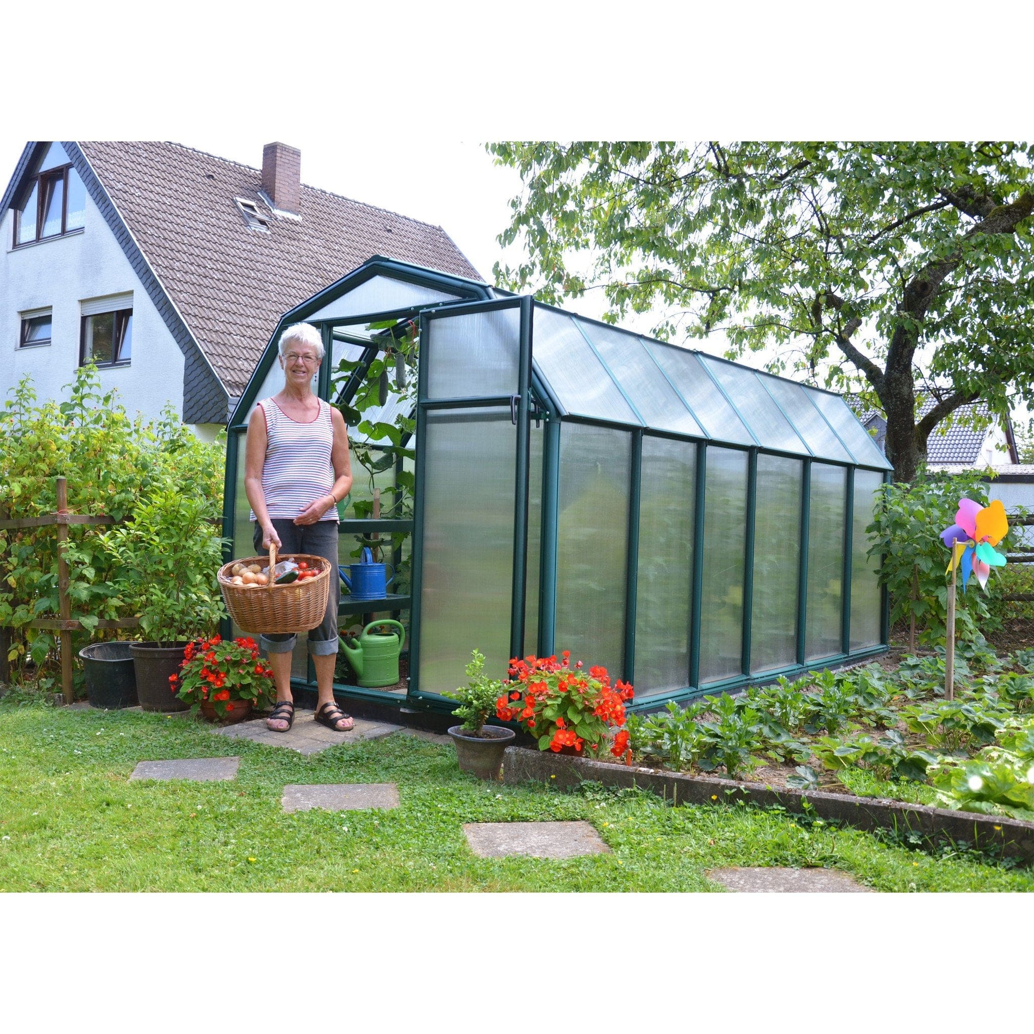 Palram - Canopia | EcoGrow Greenhouse Kit - 6 ft Wide - Green With 6mm Twin-wall Polycarbonate Glazing - Image 17