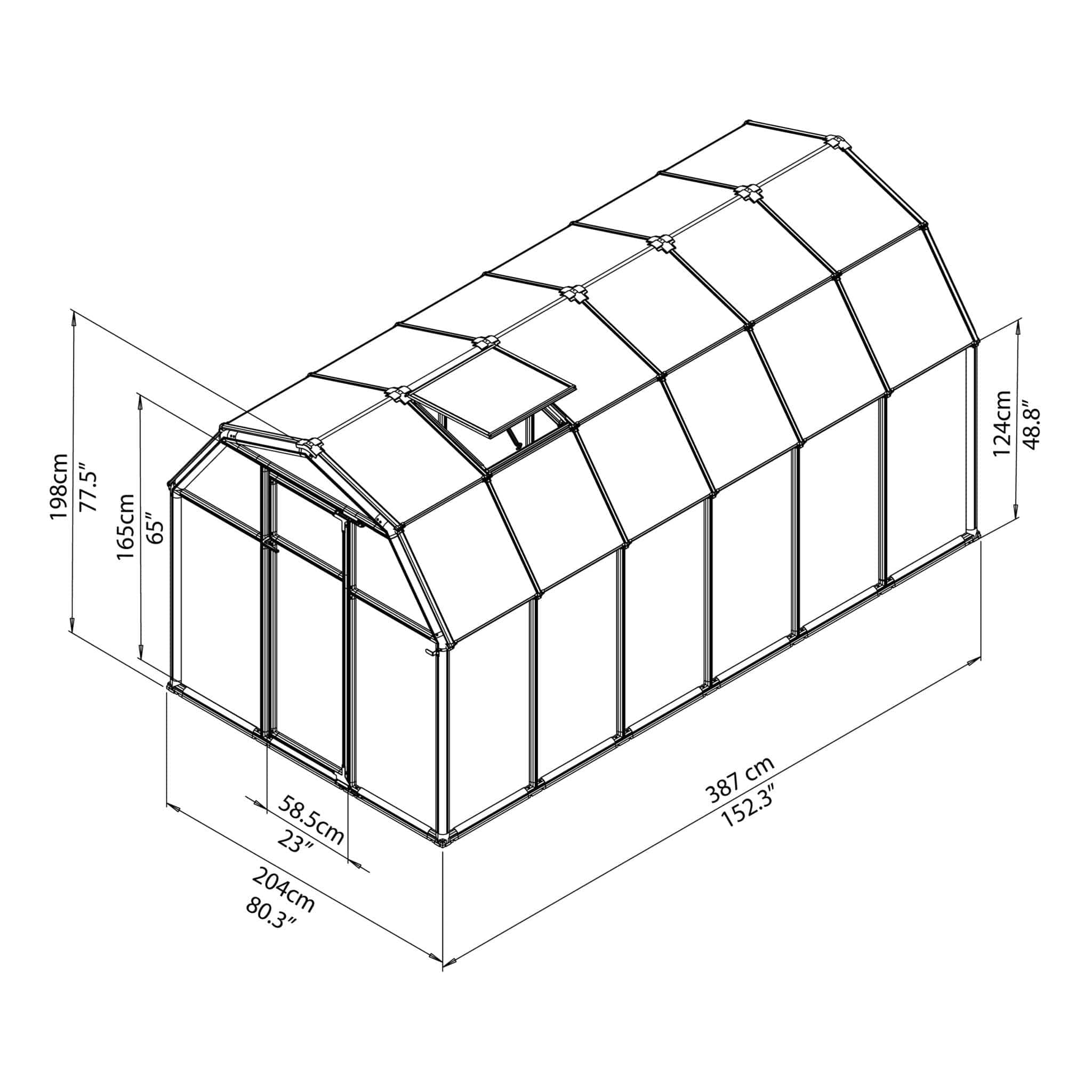 Palram - Canopia | EcoGrow Greenhouse Kit - 6 ft Wide - Green With 6mm Twin-wall Polycarbonate Glazing - Image 20