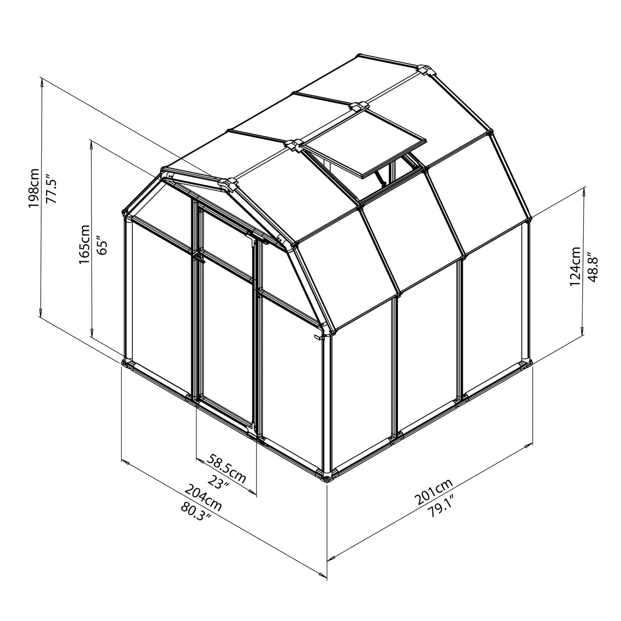 Palram - Canopia | EcoGrow Greenhouse Kit - 6 ft Wide - Green With 6mm Twin-wall Polycarbonate Glazing - Image 6