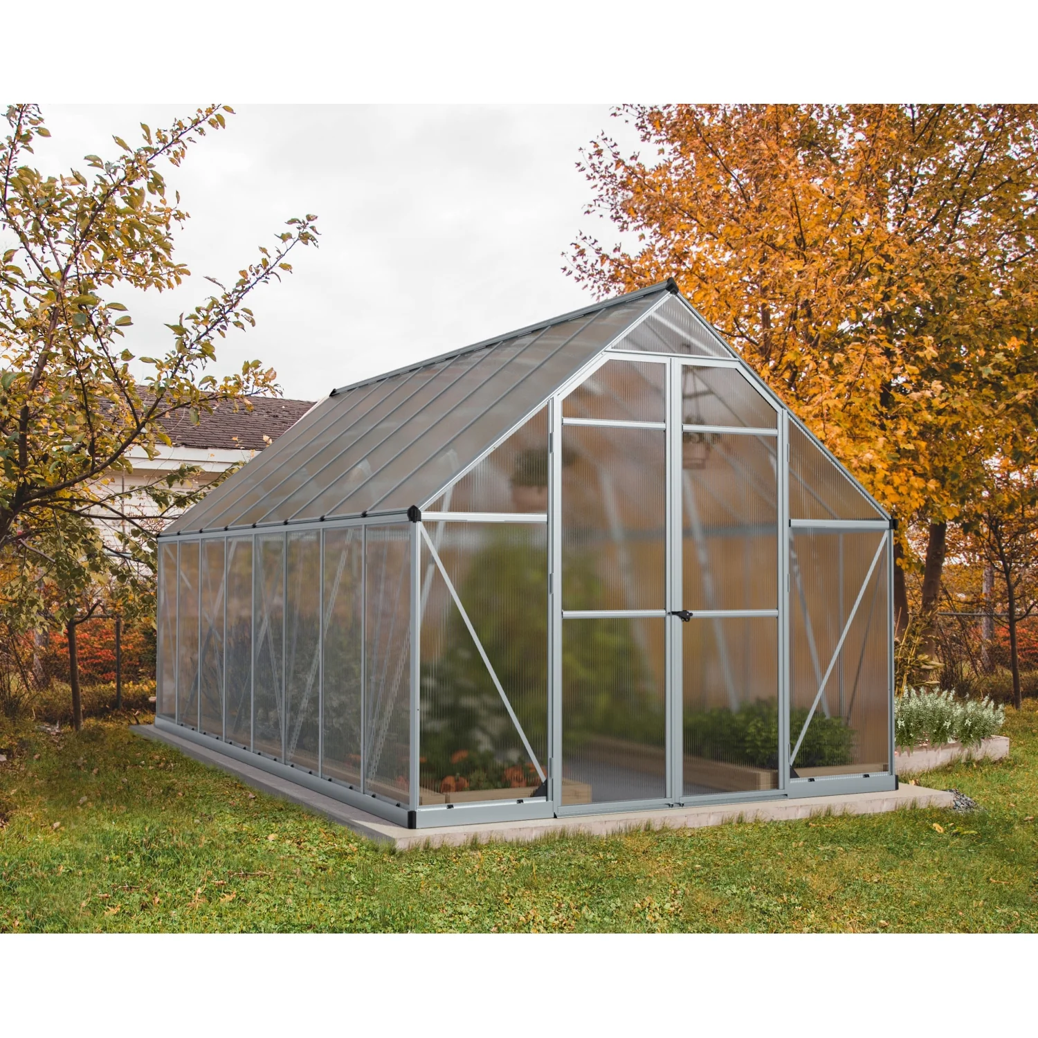 Palram - Canopia | Essence Greenhouse Kit - Silver With 4mm Twin-wall Polycarbonate Glazing - Image 12