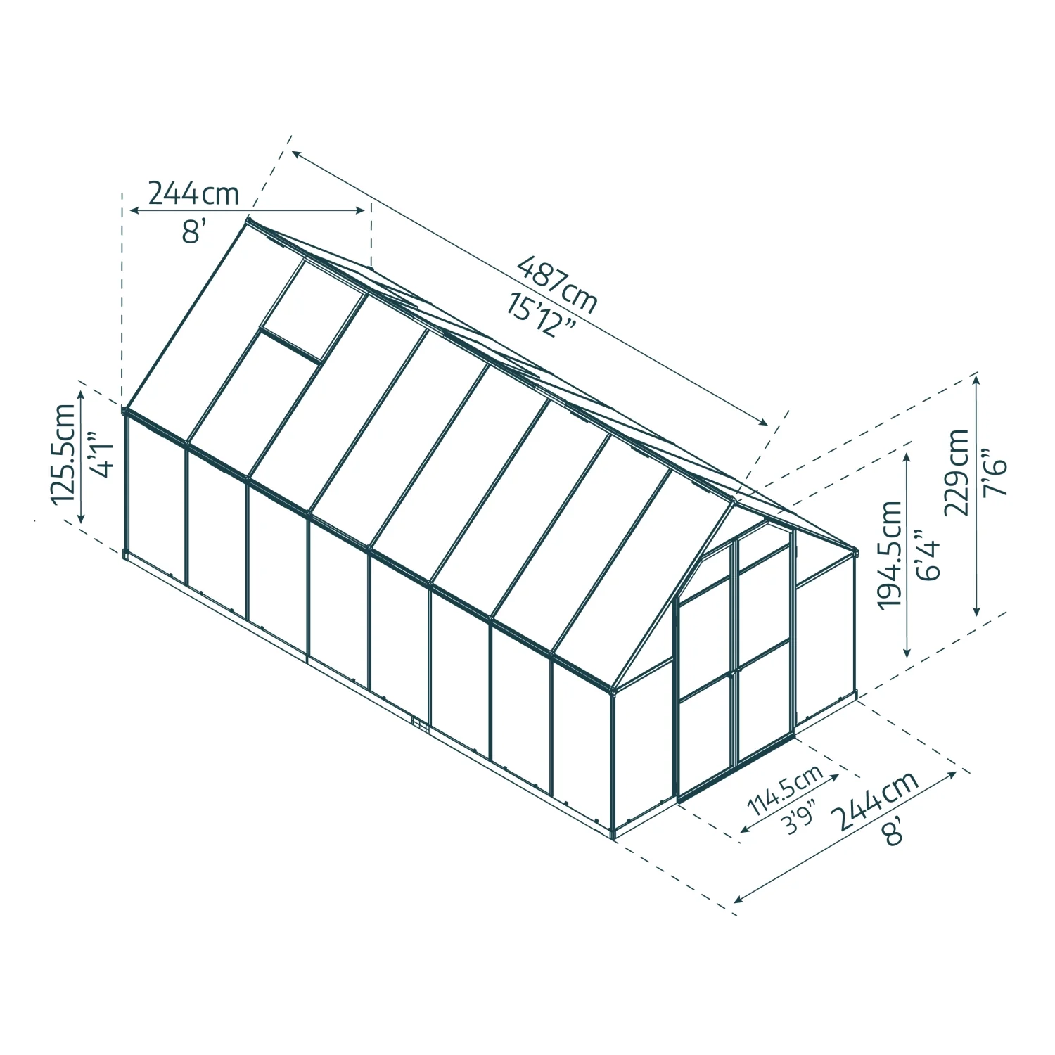 Palram - Canopia | Essence Greenhouse Kit - Silver With 4mm Twin-wall Polycarbonate Glazing - Image 14