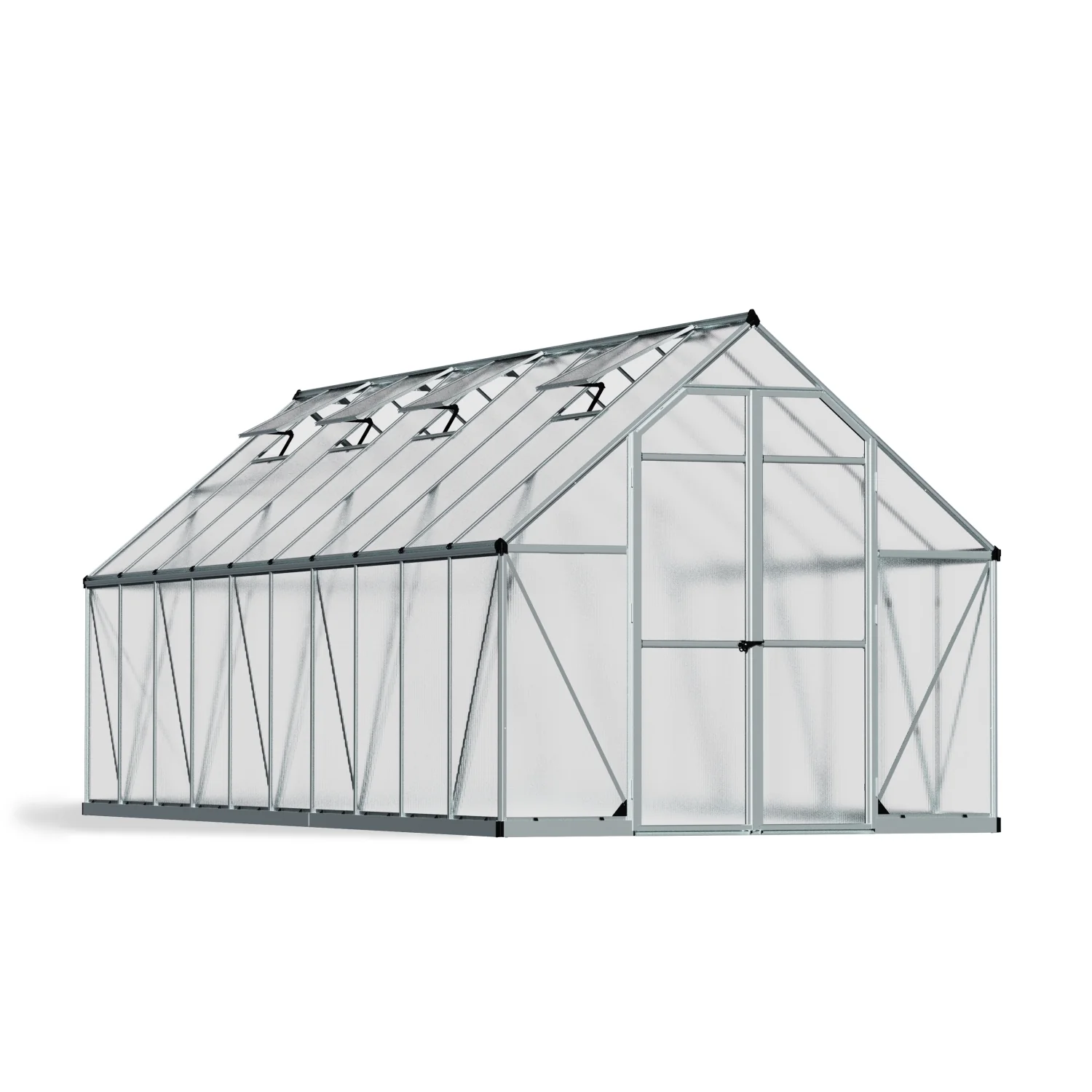Palram - Canopia | Essence Greenhouse Kit - Silver With 4mm Twin-wall Polycarbonate Glazing - Image 15