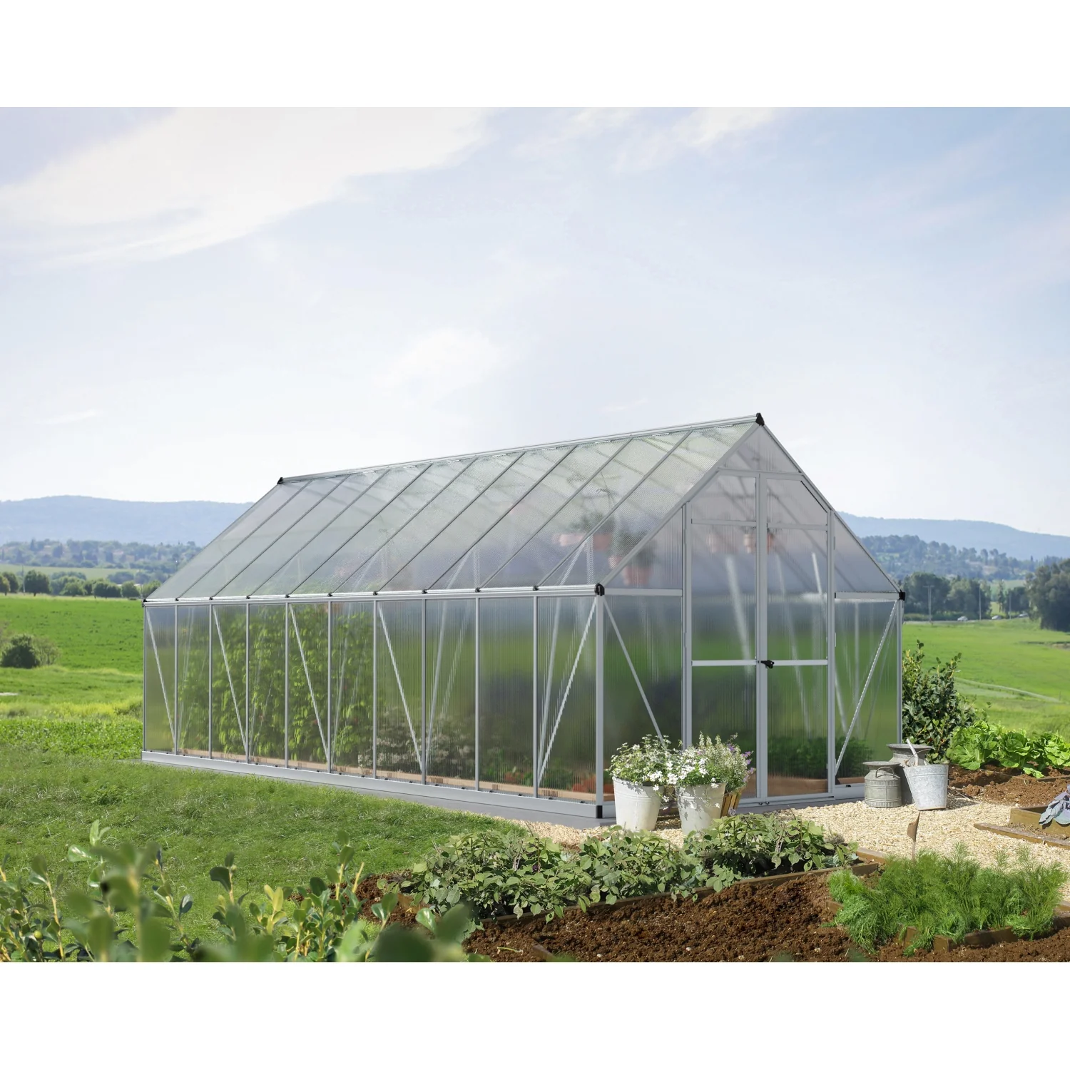 Palram - Canopia | Essence Greenhouse Kit - Silver With 4mm Twin-wall Polycarbonate Glazing - Image 16