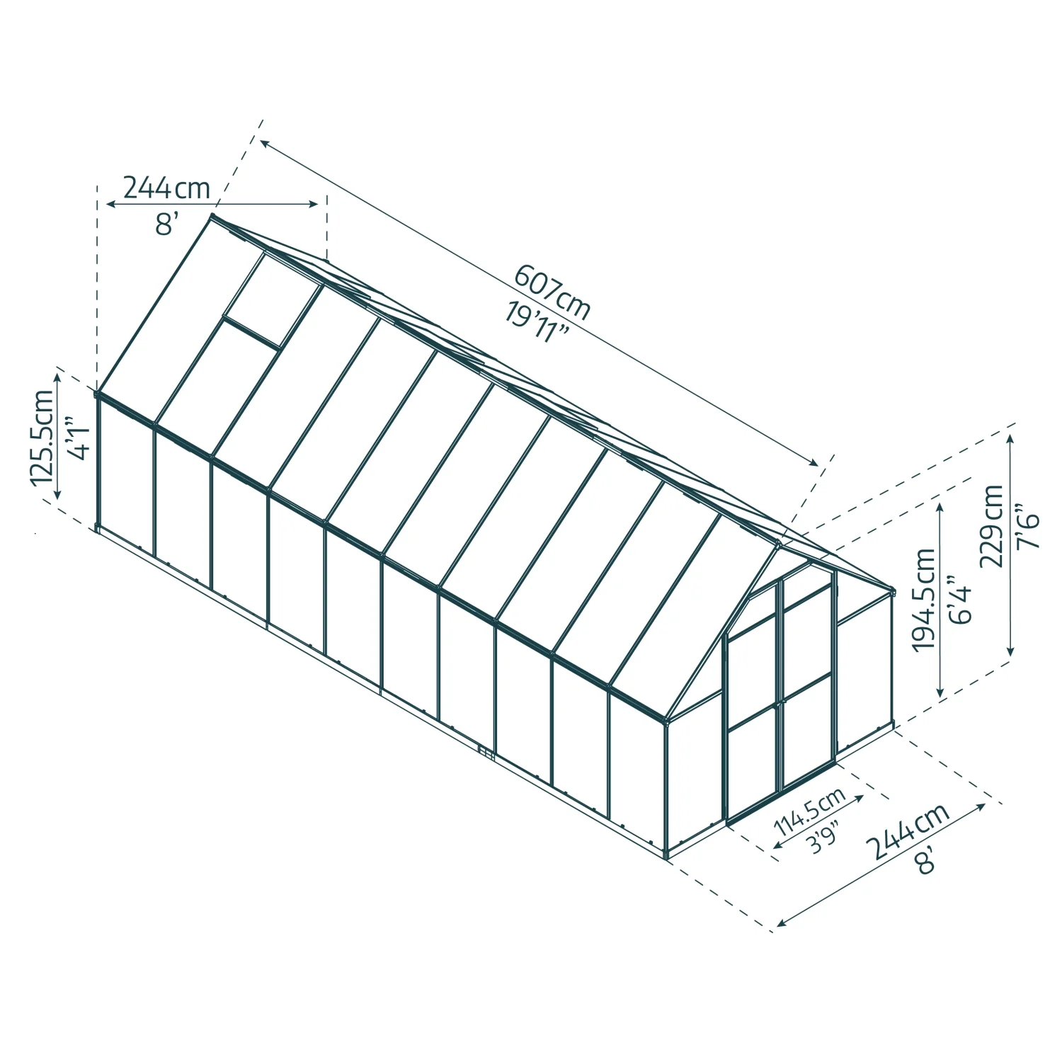 Palram - Canopia | Essence Greenhouse Kit - Silver With 4mm Twin-wall Polycarbonate Glazing - Image 18