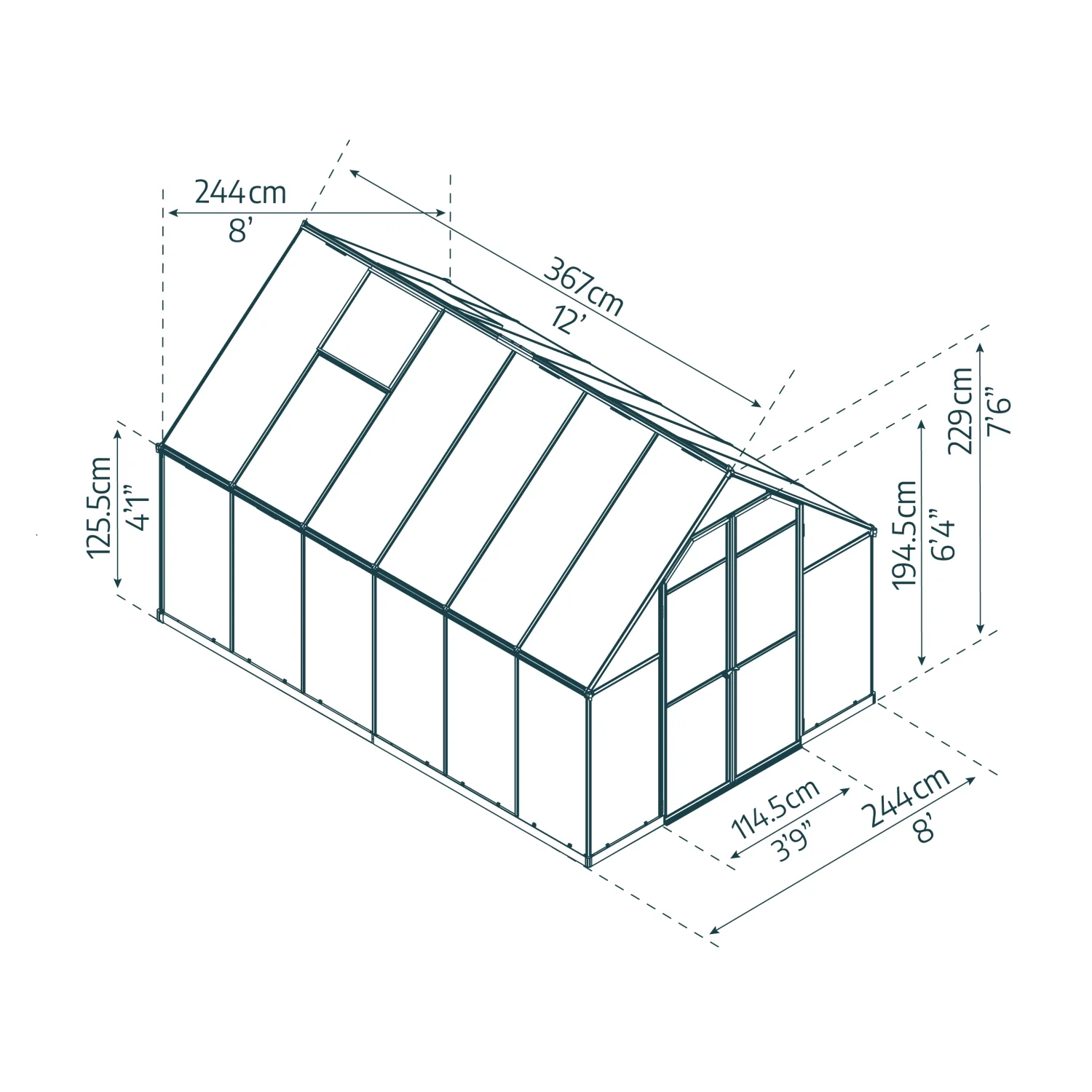 Palram - Canopia | Essence Greenhouse Kit - Silver With 4mm Twin-wall Polycarbonate Glazing - Image 4