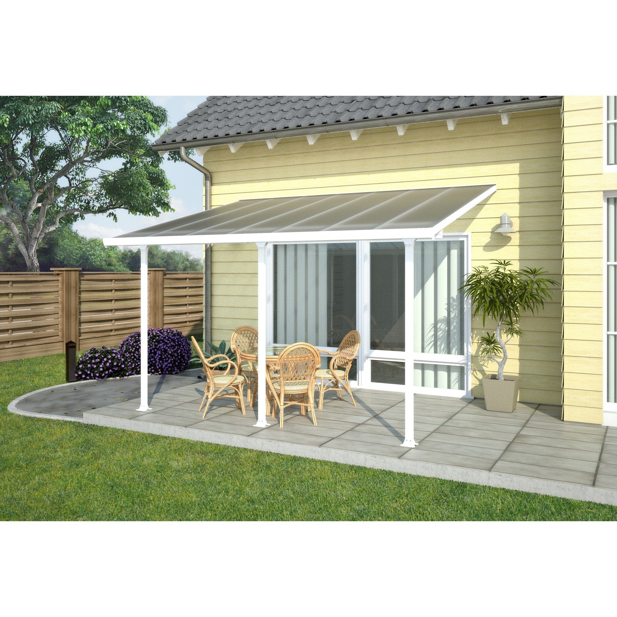 Palram - Canopia | 13 ft Wide Feria Patio Cover - White Clear - Image 11