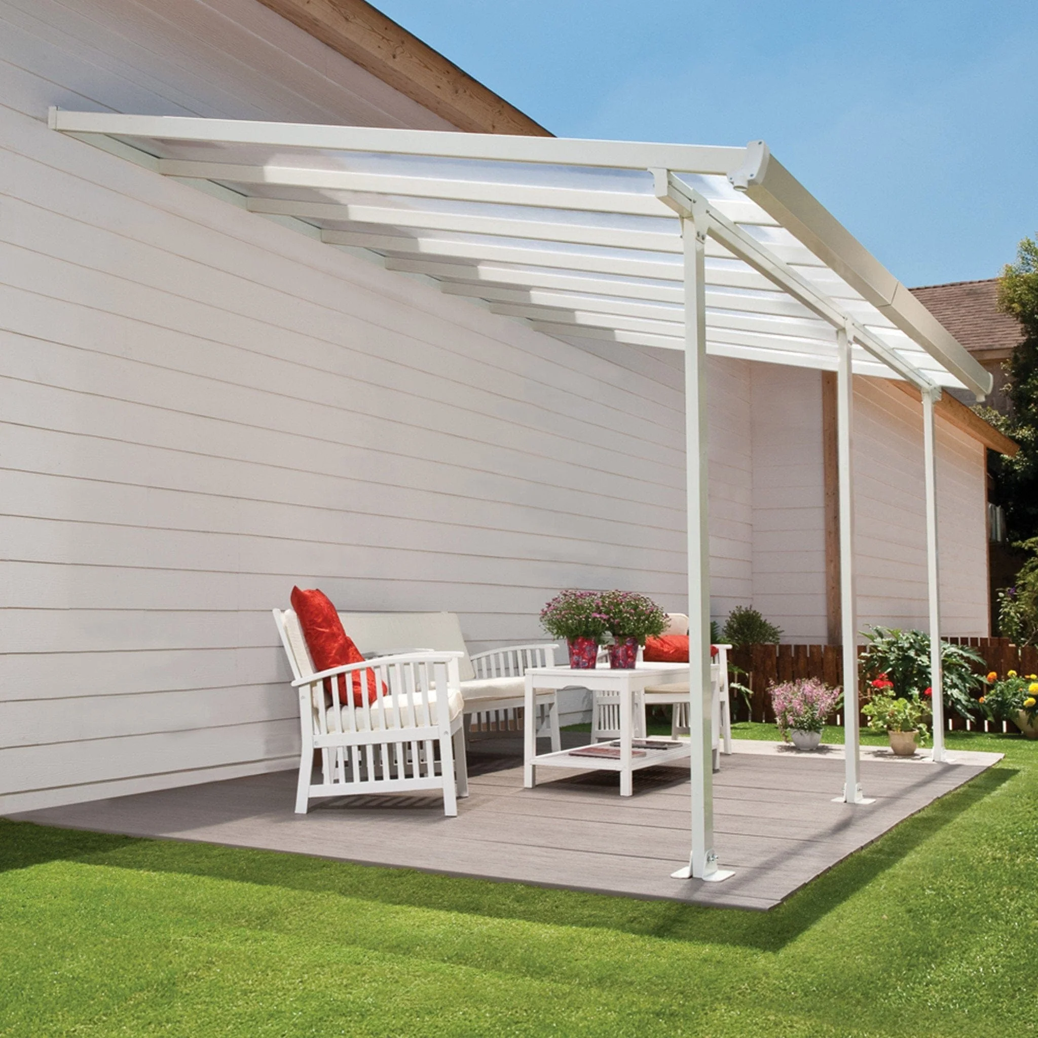 Palram - Canopia | 13 ft Wide Feria Patio Cover - White Clear - Image 14
