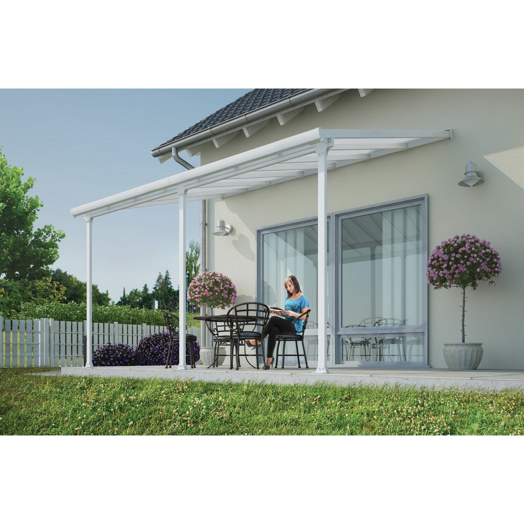 Palram - Canopia | 10 ft Wide Feria Patio Cover - White - Image 10