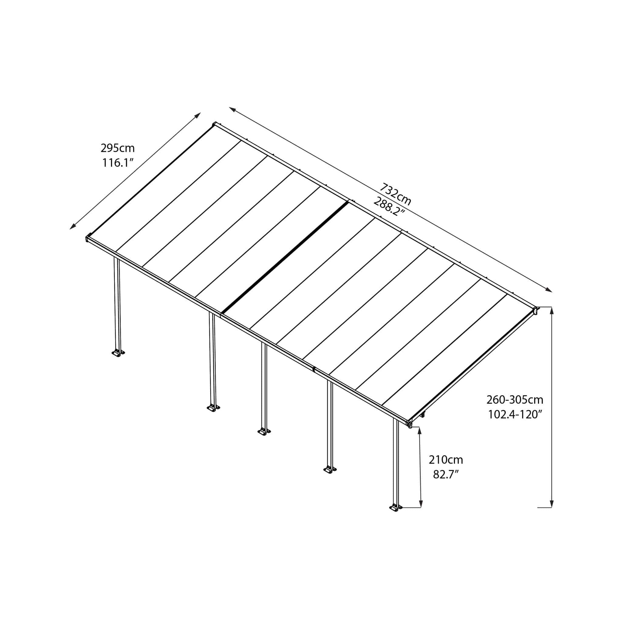 Palram - Canopia | 10 ft Wide Feria Patio Cover - White - Image 16