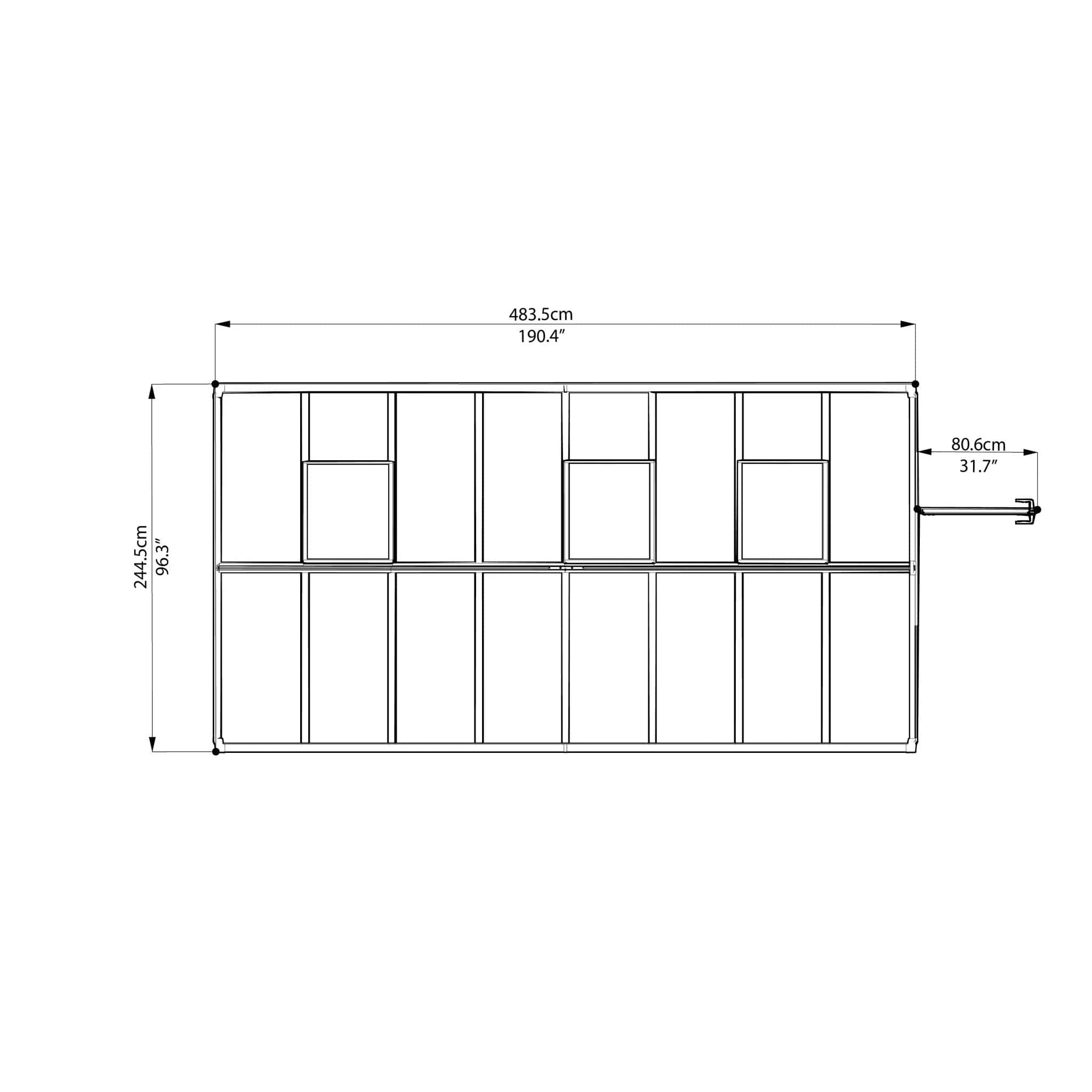 Palram - Canopia | Glory Premium Greenhouse Kit 8 ft Wide - Gray With 10mm Twin-wall Polycarbonate Glazing - Image 13