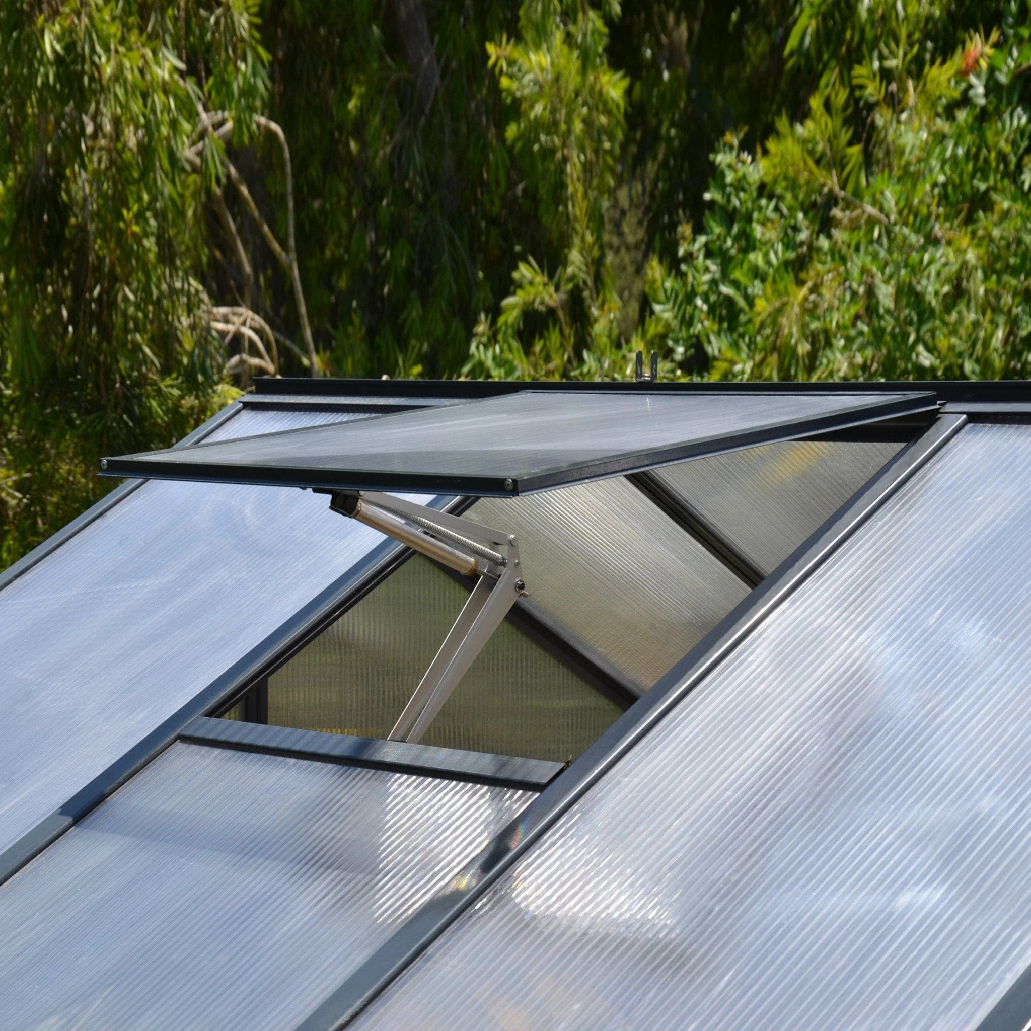 Palram - Canopia | Glory Premium Greenhouse Kit 8 ft Wide - Gray With 10mm Twin-wall Polycarbonate Glazing - Image 18