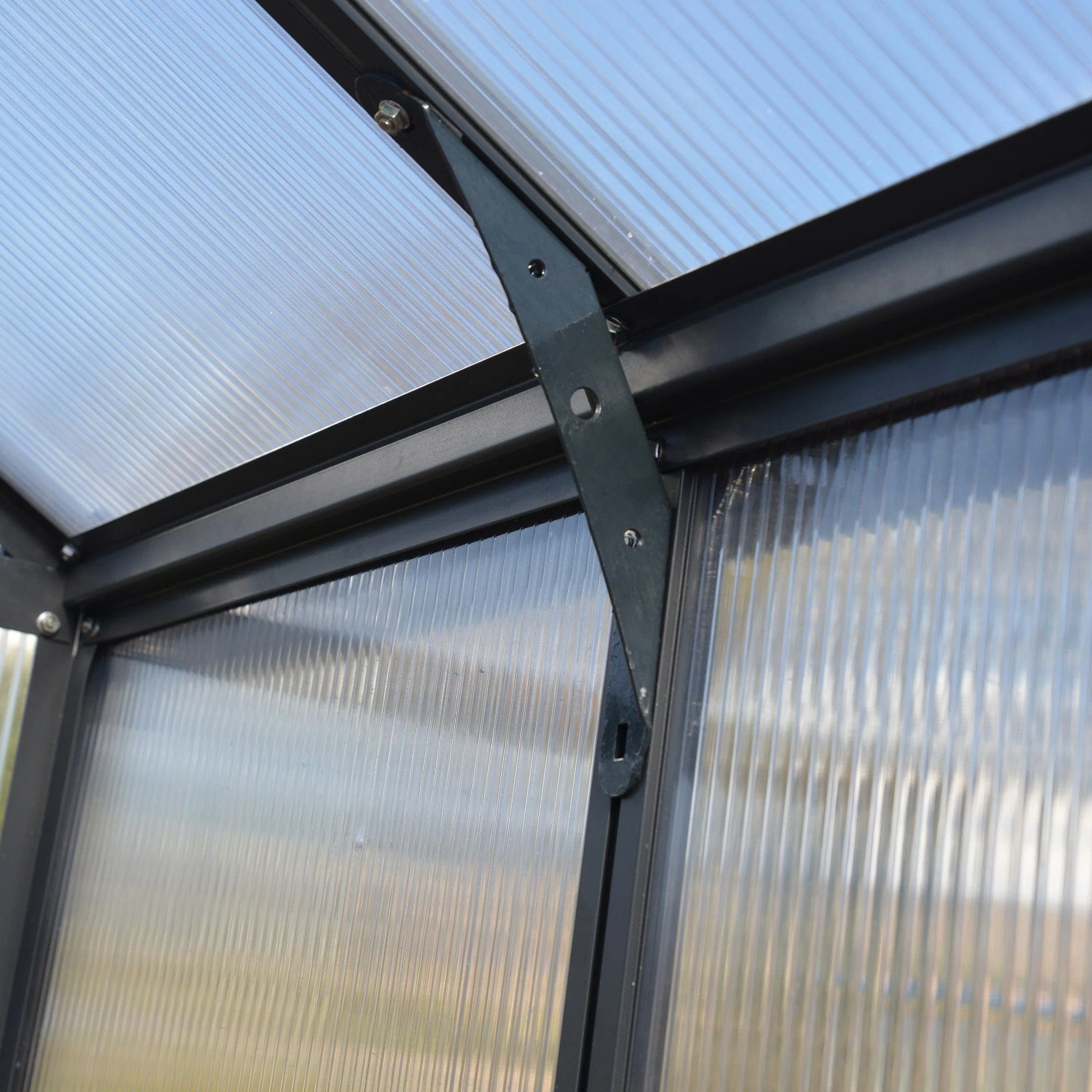 Palram - Canopia | Glory Premium Greenhouse Kit 8 ft Wide - Gray With 10mm Twin-wall Polycarbonate Glazing - Image 23