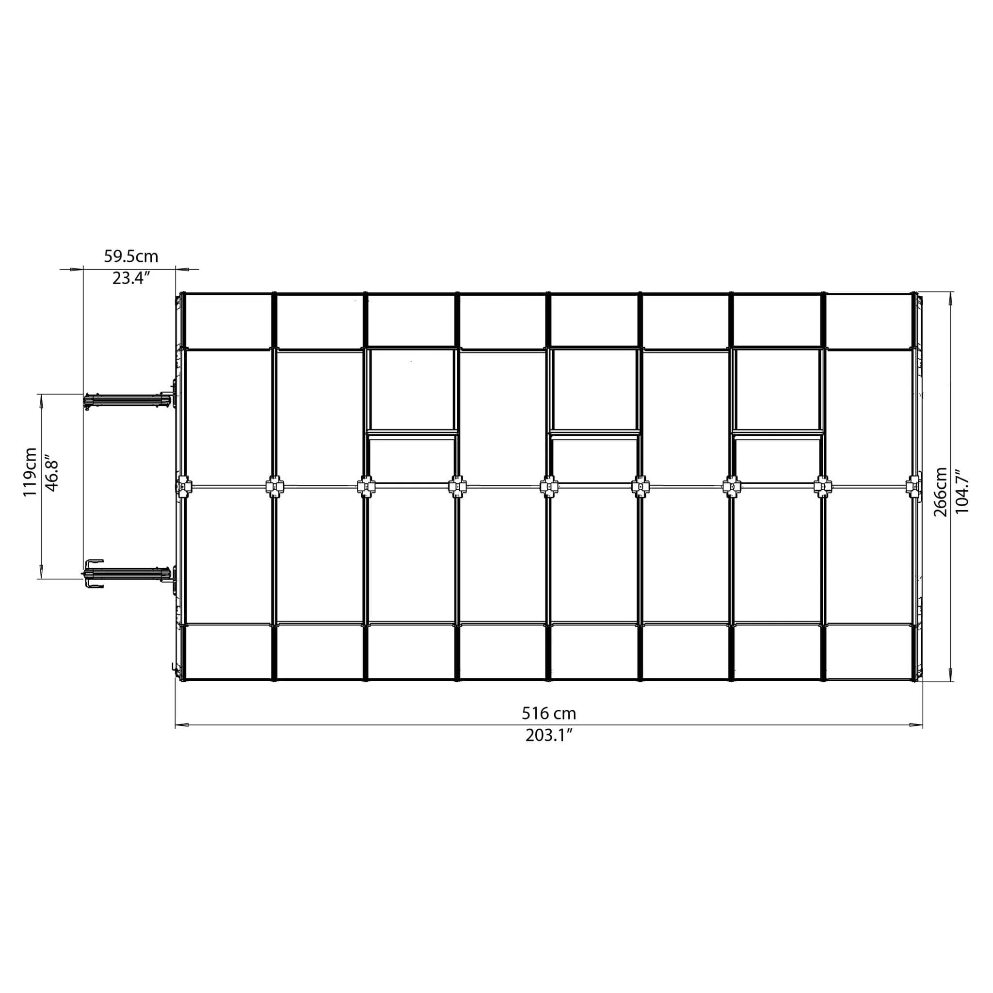 Palram - Canopia | Hobby Gardener Greenhouse Kit - 8 ft Wide - Green With 6mm Twin-wall Polycarbonate Glazing - Image 12