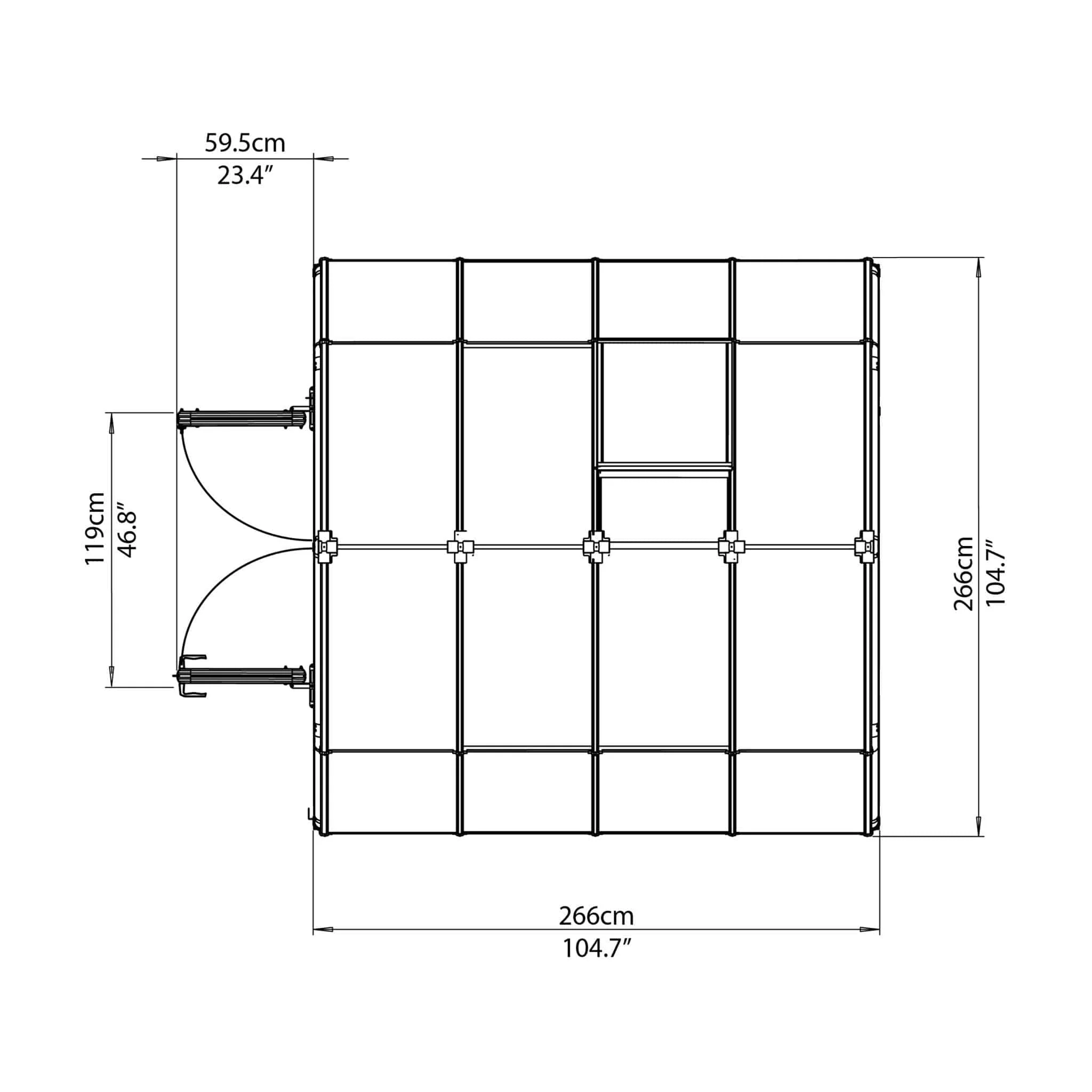Palram - Canopia | Hobby Gardener Greenhouse Kit - 8 ft Wide - Green With 6mm Twin-wall Polycarbonate Glazing - Image 6