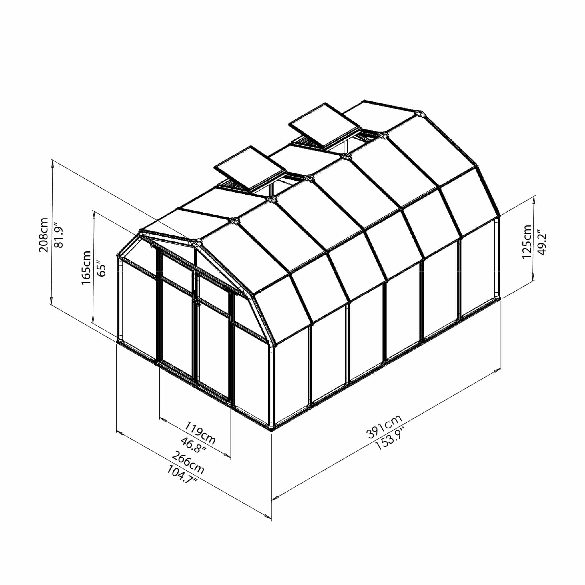 Palram - Canopia | Hobby Gardener Greenhouse Kit - 8 ft Wide - Green With 6mm Twin-wall Polycarbonate Glazing - Image 8