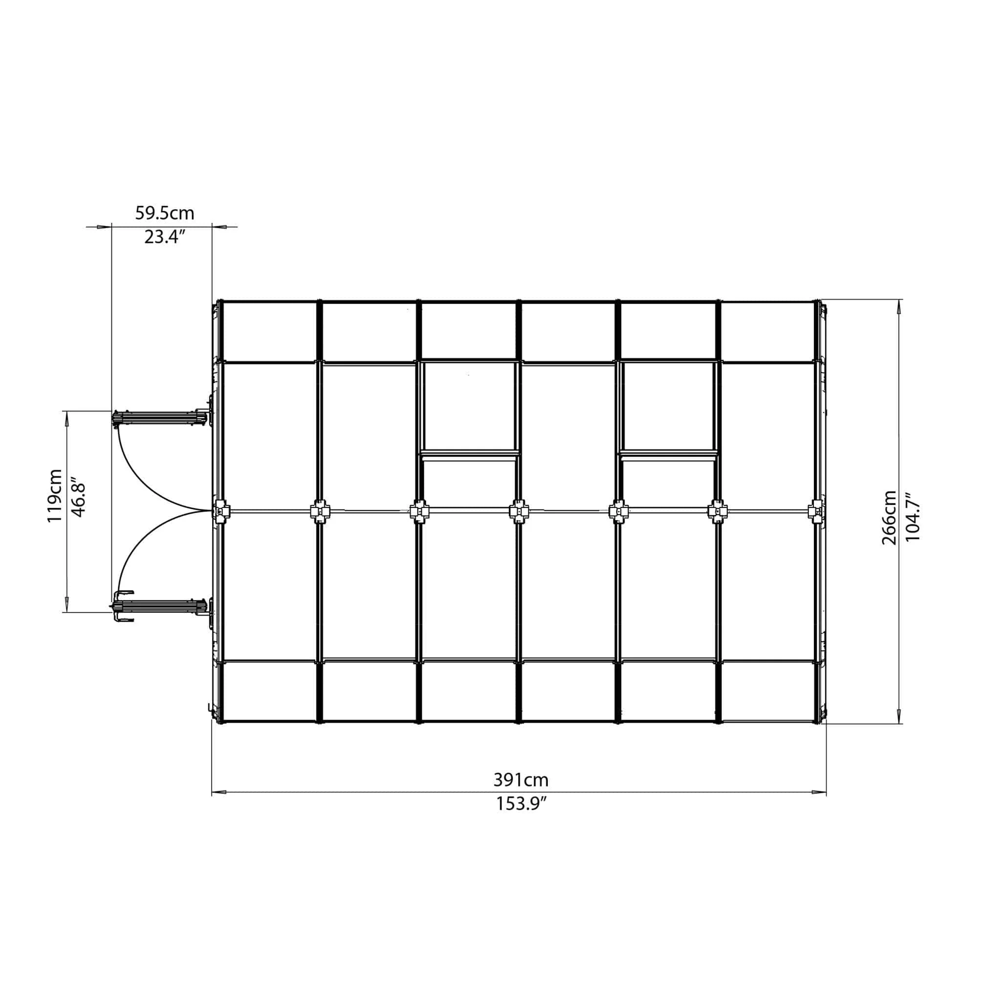Palram - Canopia | Hobby Gardener Greenhouse Kit - 8 ft Wide - Green With 6mm Twin-wall Polycarbonate Glazing - Image 9