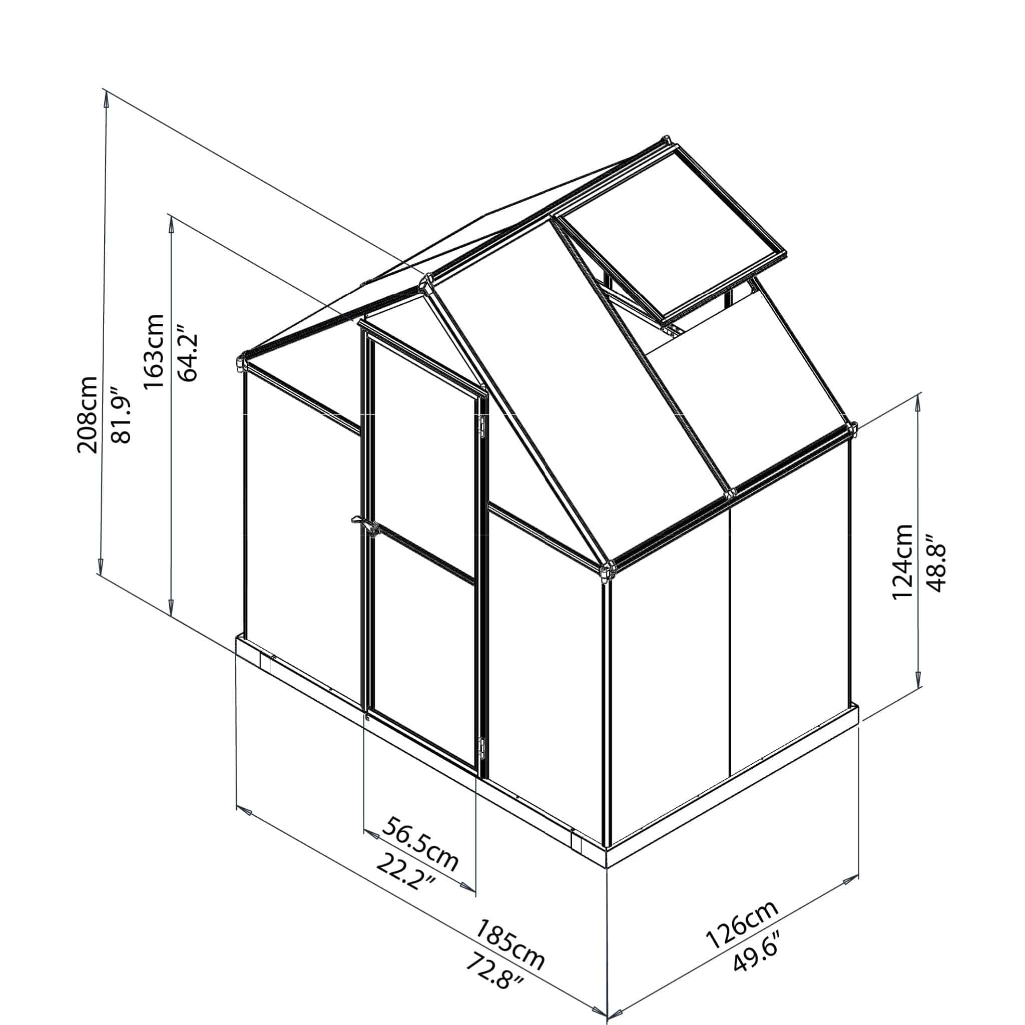 Palram - Canopia | Hybrid Greenhouse Kit - Silver With 0.8mm Polycarbonate Glazing - Image 21
