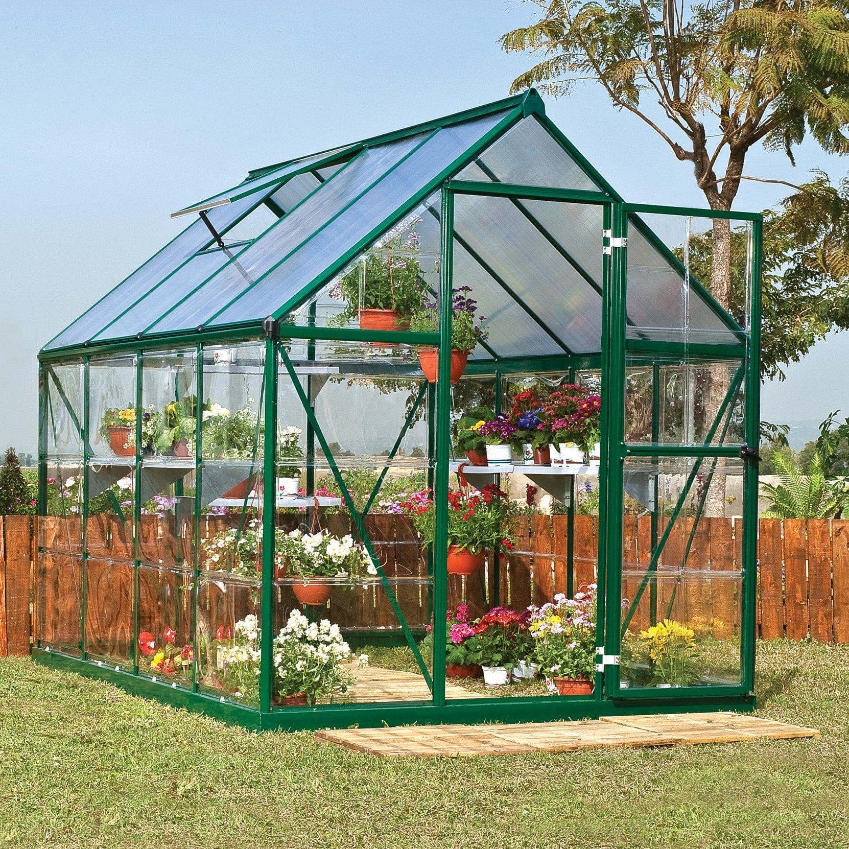 Palram - Canopia | Hybrid Greenhouse Kit - Silver With 0.8mm Polycarbonate Glazing - Image 25