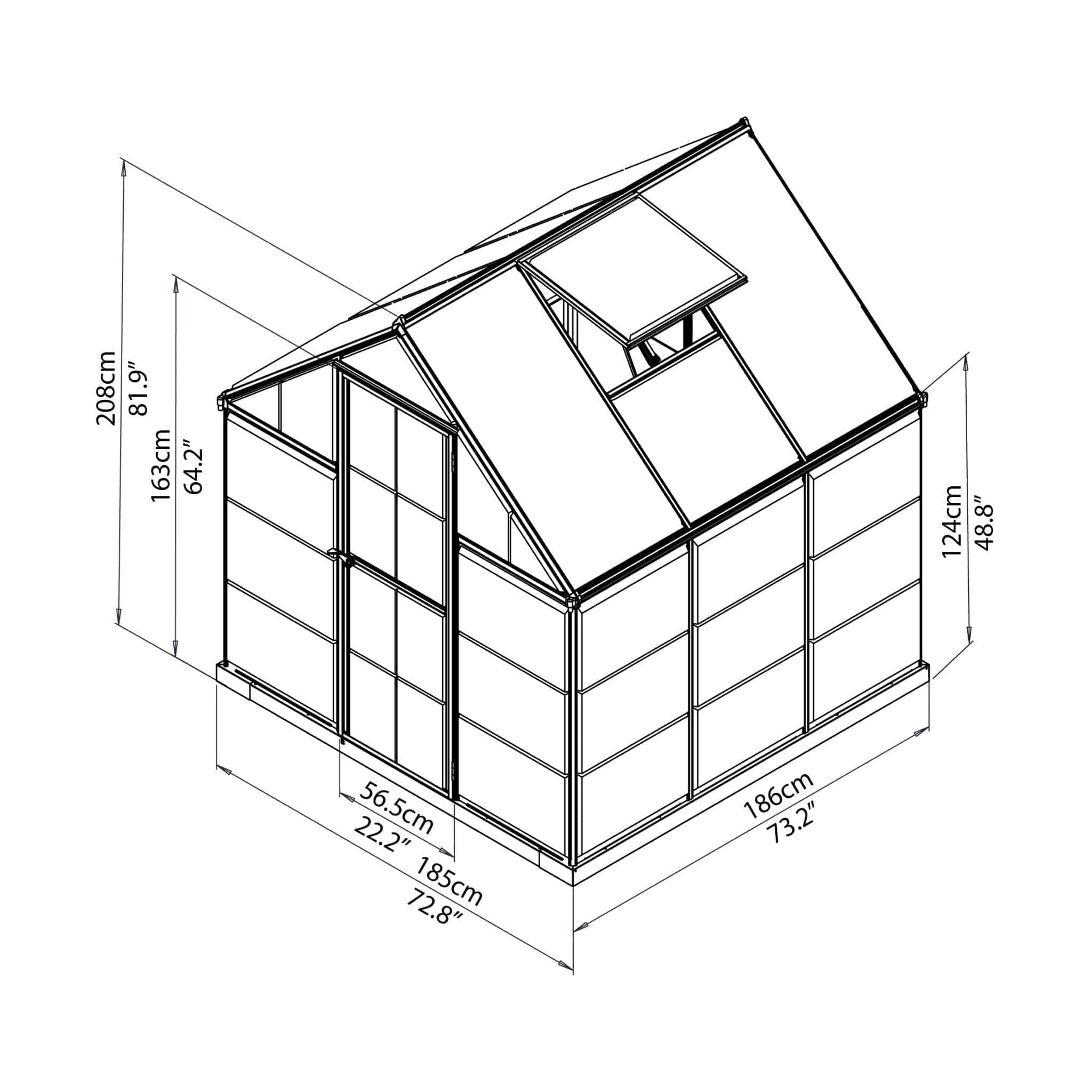 Palram - Canopia | Hybrid Greenhouse Kit - Silver With 0.8mm Polycarbonate Glazing - Image 5