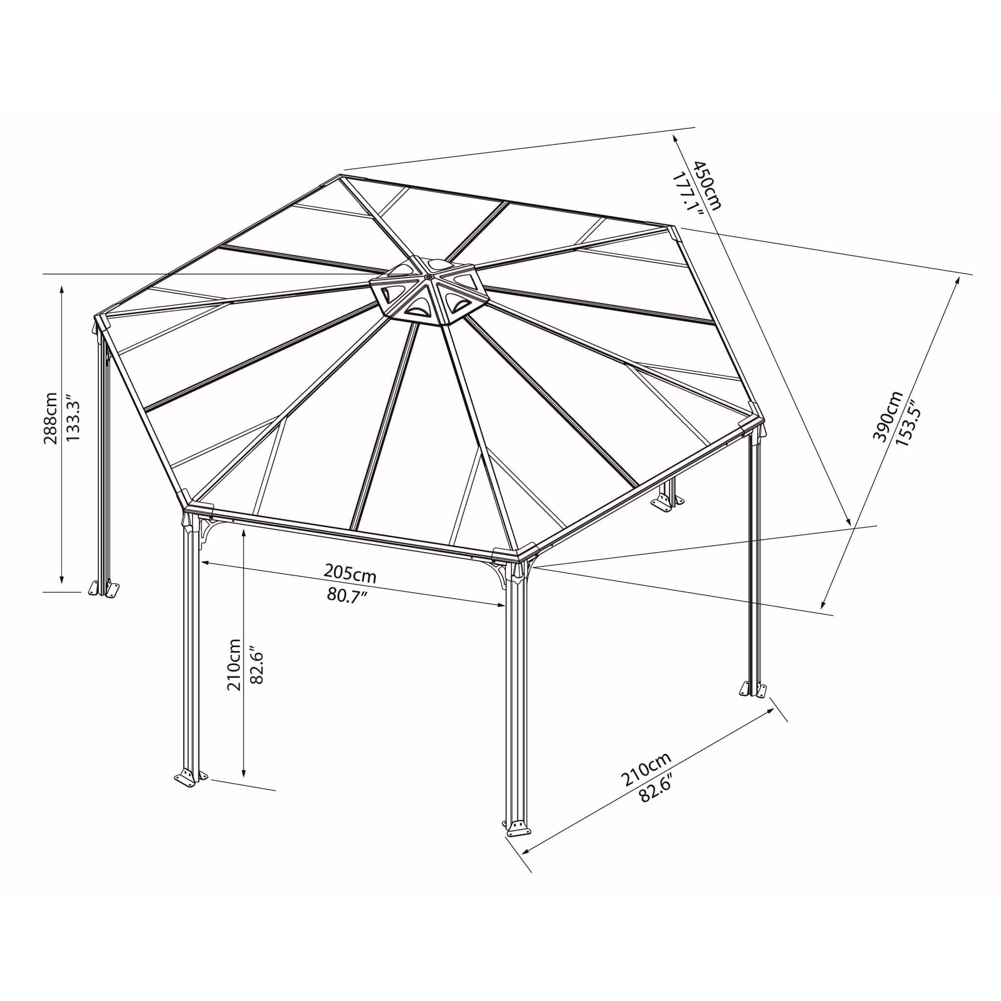 Palram - Canopia | Monaco Hexagon Garden Gazebo 13x15 ft - Image 8