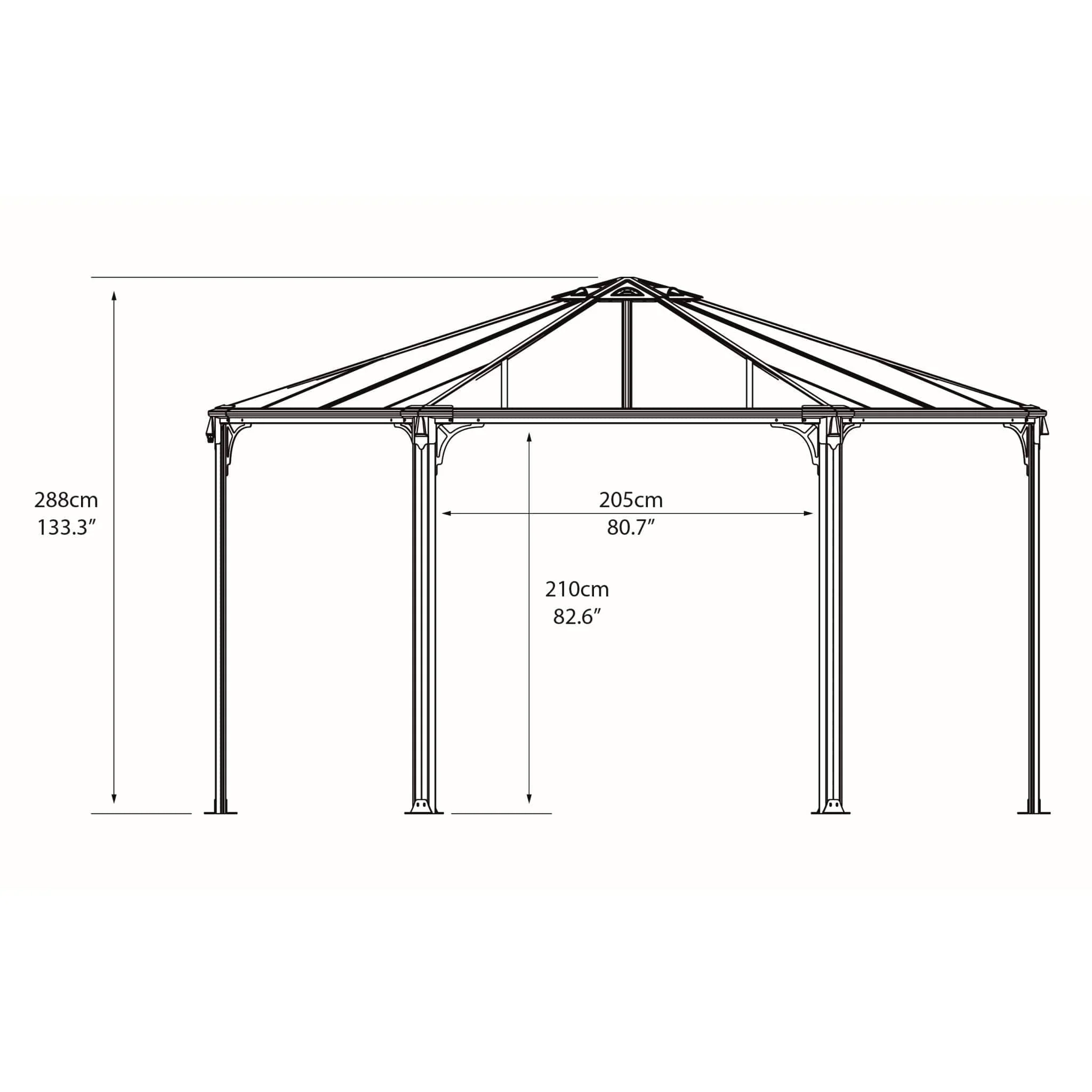 Palram - Canopia | Monaco Hexagon Garden Gazebo 13x15 ft - Image 9