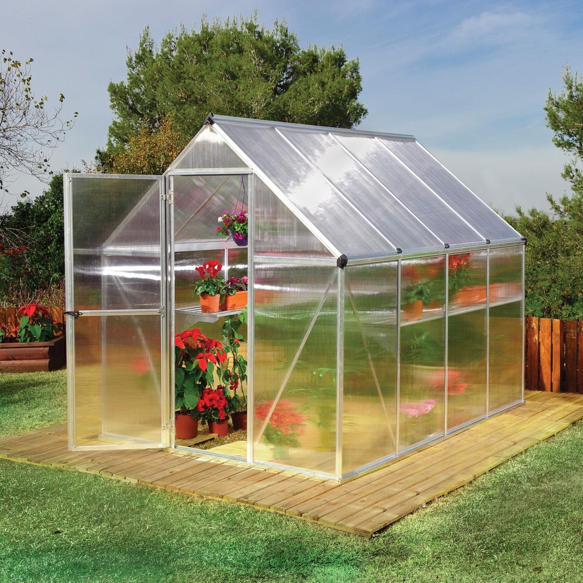 Palram - Canopia | Mythos Greenhouse Kit - 6 Ft Wide - Silver With 4mm Twin-wall Polycarbonate Glazing - Image 12