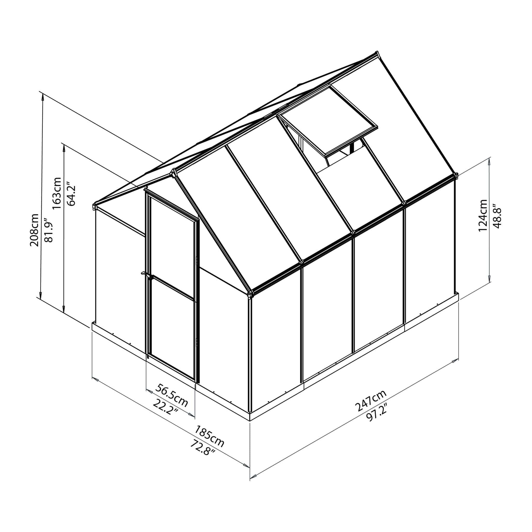 Palram - Canopia | Mythos Greenhouse Kit - 6 Ft Wide - Silver With 4mm Twin-wall Polycarbonate Glazing - Image 13