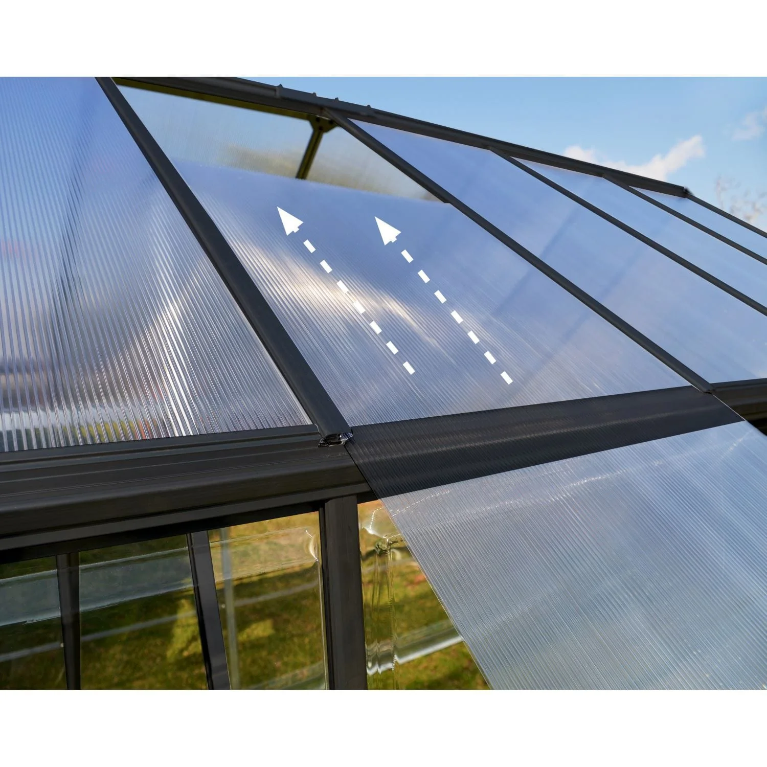 Palram - Canopia | 6x4 ft Mythos Greenhouse Kit - Gray With 4mm Twin-wall Polycarbonate Glazing - Image 6