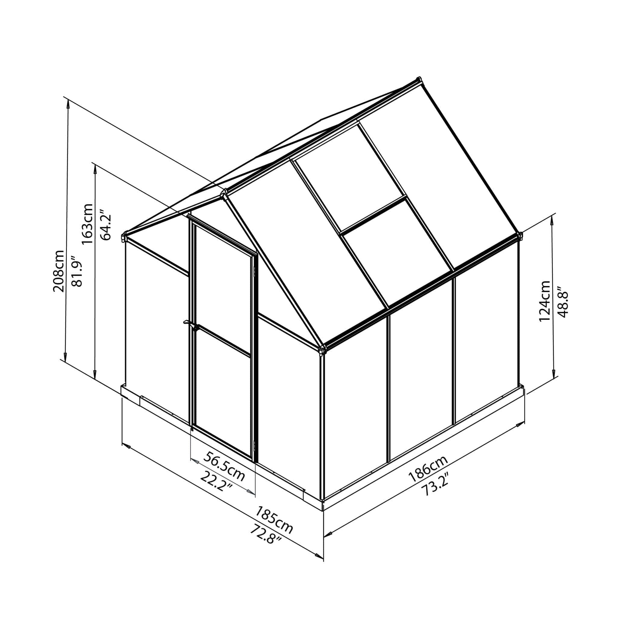 Palram - Canopia | Mythos Greenhouse Kit - 6 ft Wide - Green With 4mm Twin-wall Polycarbonate Glazing - Image 13