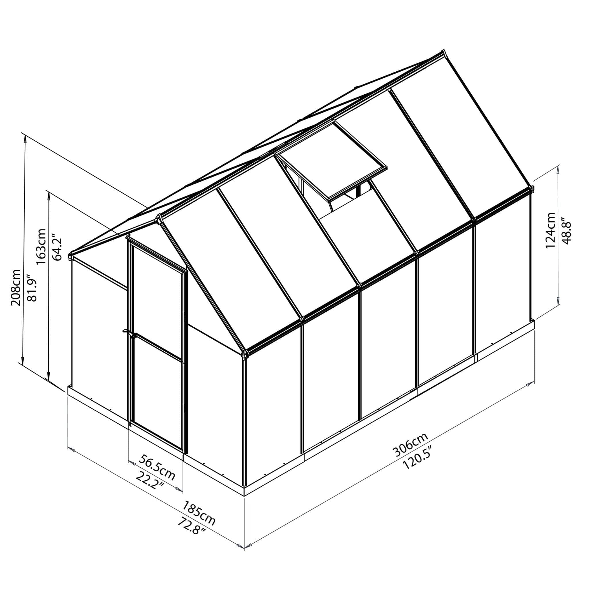 Palram - Canopia | Mythos Greenhouse Kit - 6 ft Wide - Green With 4mm Twin-wall Polycarbonate Glazing - Image 19