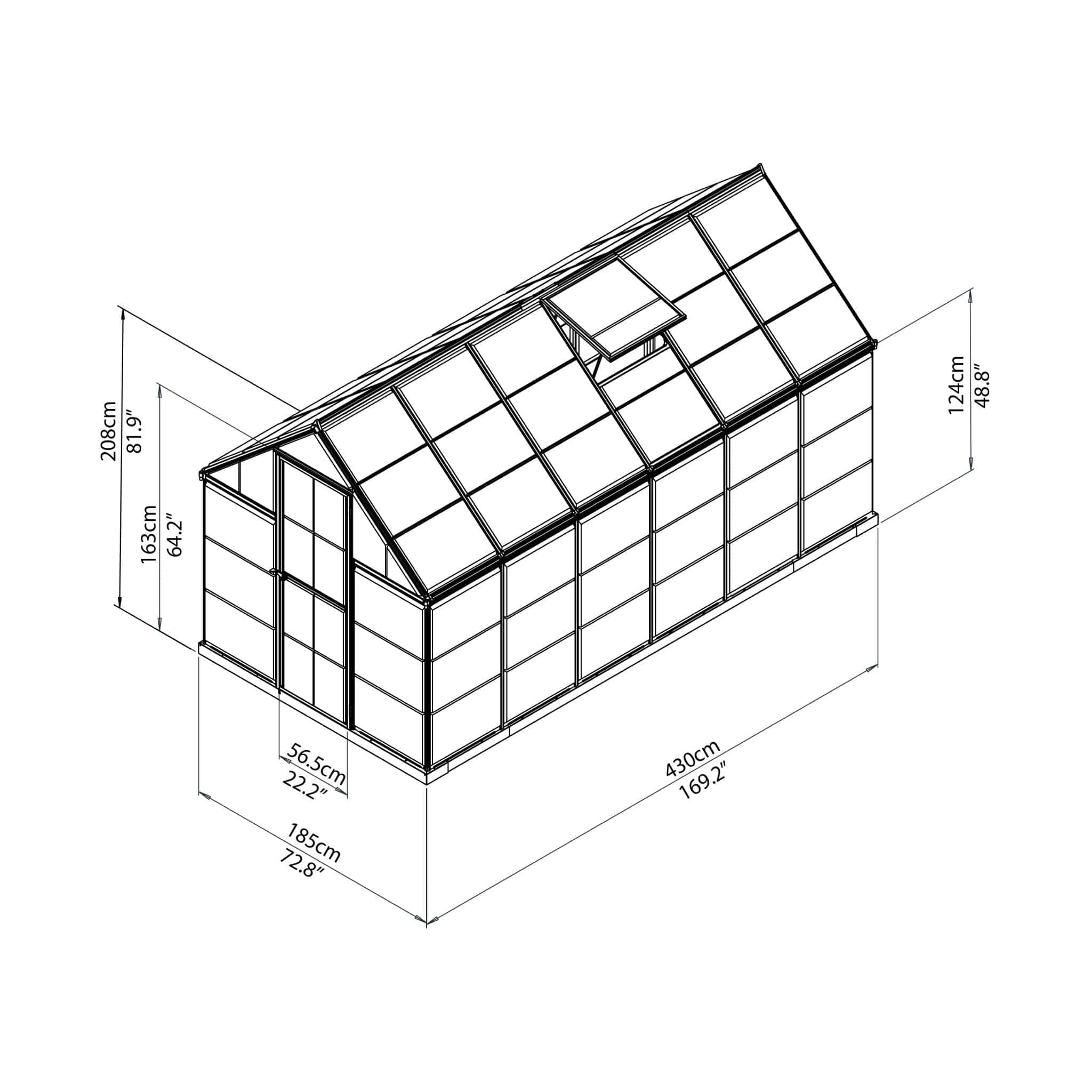 Palram - Canopia | Mythos Greenhouse Kit - 6 ft Wide - Green With 4mm Twin-wall Polycarbonate Glazing - Image 21