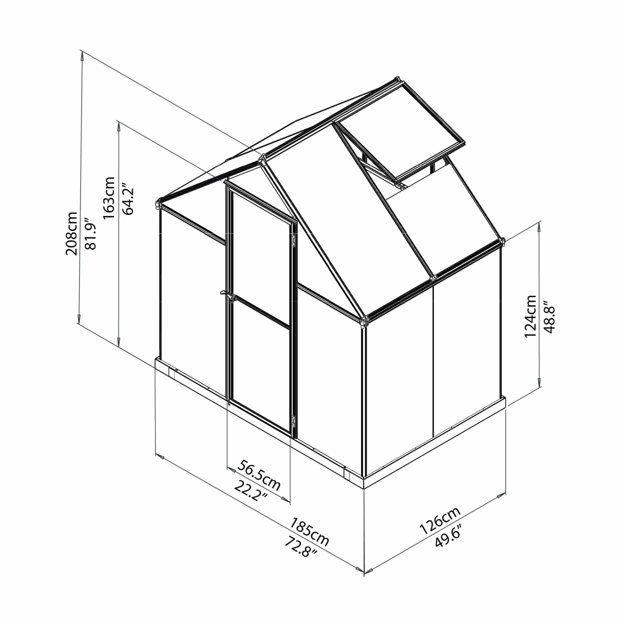 Palram - Canopia | Mythos Greenhouse Kit - 6 ft Wide - Green With 4mm Twin-wall Polycarbonate Glazing - Image 8