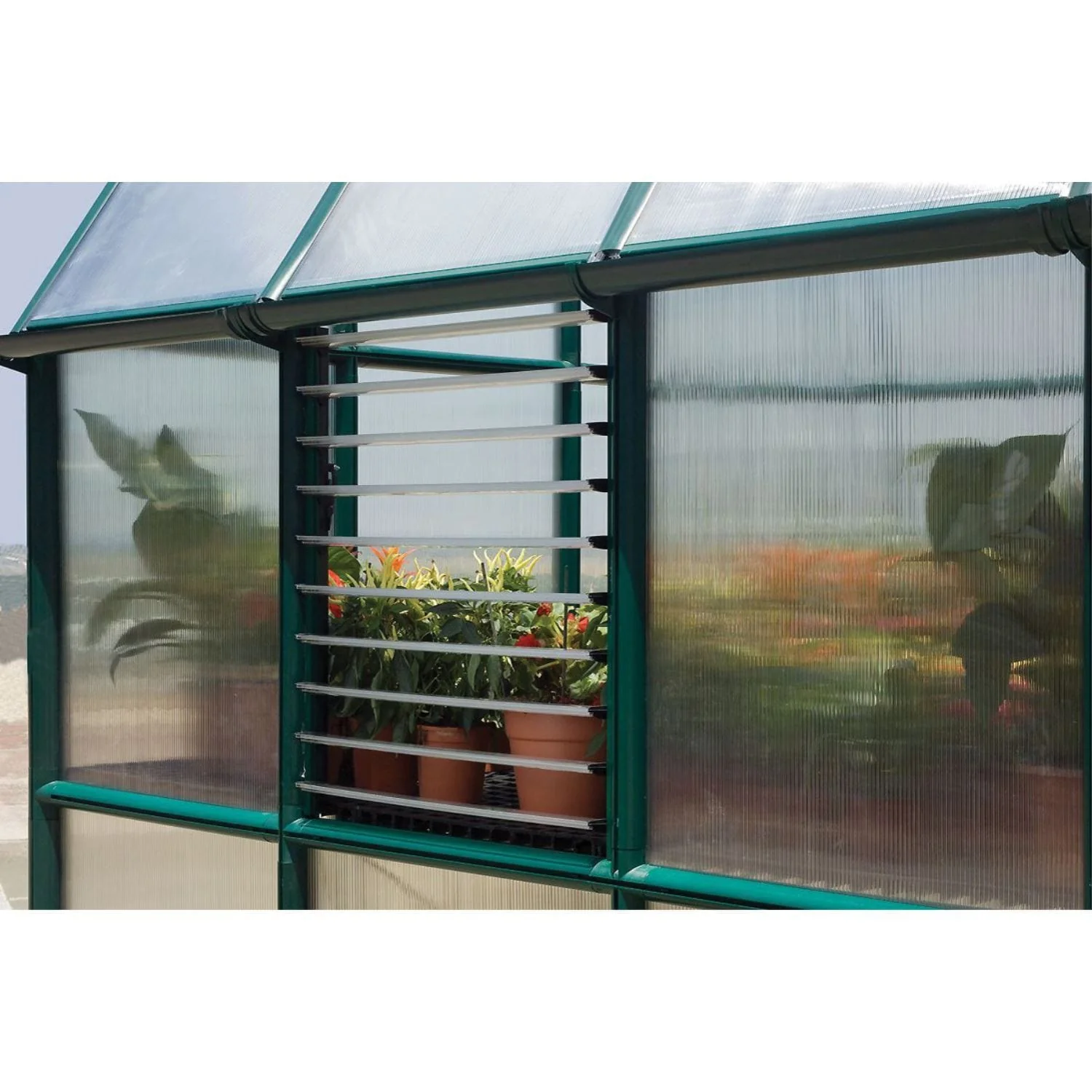Palram - Canopia | 8x8 ft Prestige Diffused Greenhouse Kit Package - Green With 6mm Twin-wall Polycarbonate Glazing - Image 6