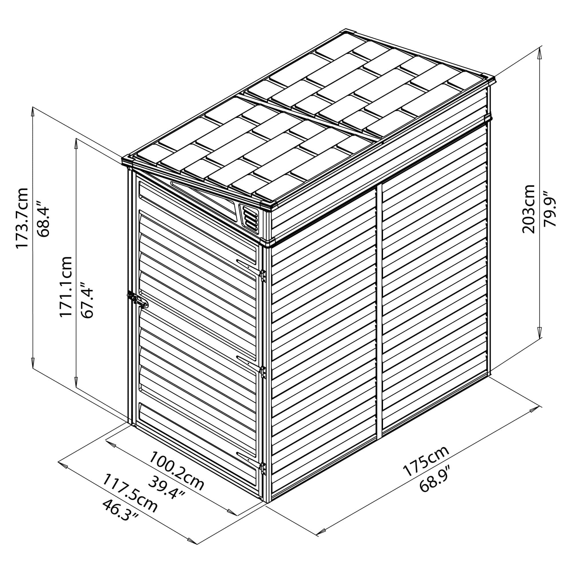 Palram - Canopia | SkyLight 4' x 6' Polycarbonate Lean-To Storage Shed - Gray - Image 8