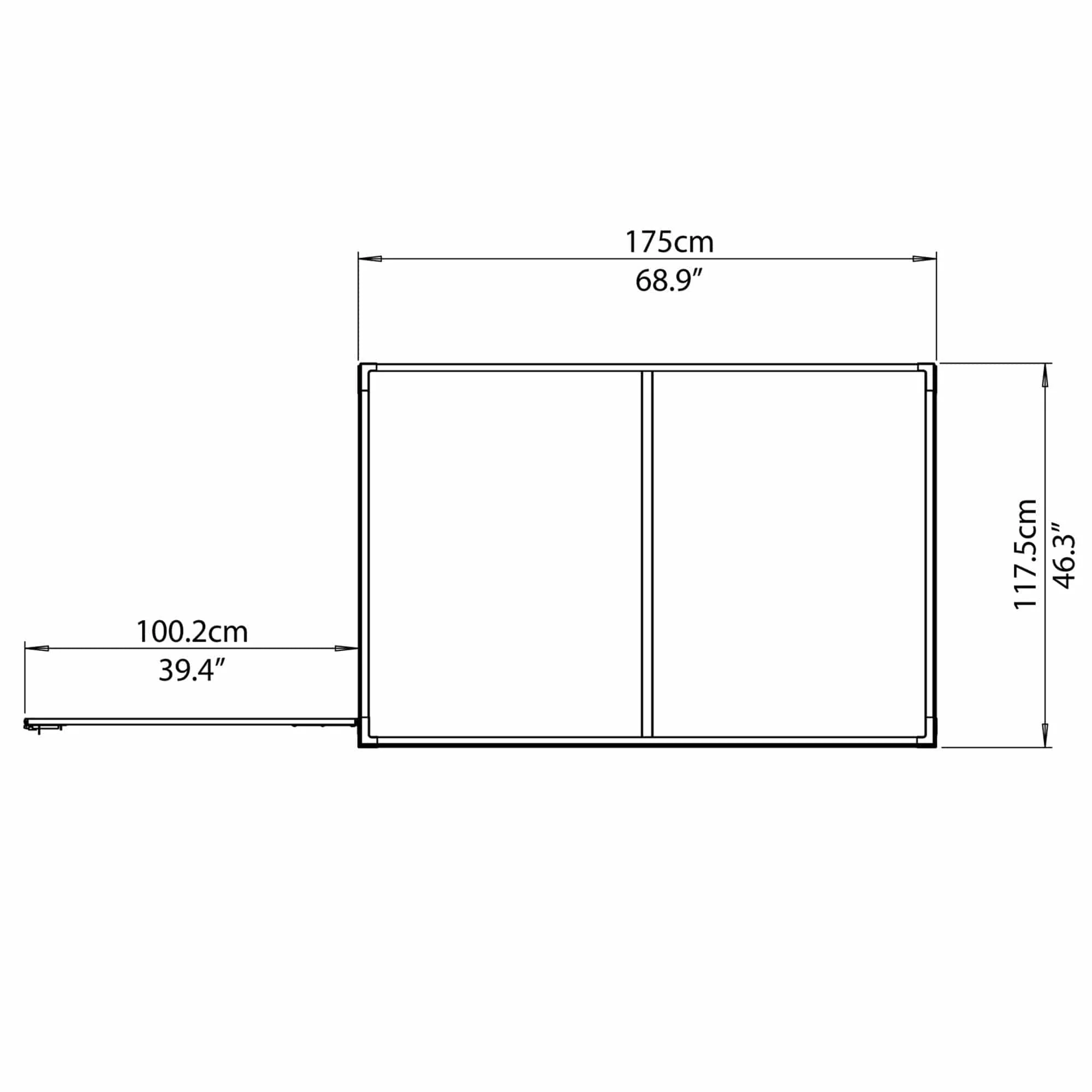 Palram - Canopia | SkyLight 4' x 6' Polycarbonate Lean-To Storage Shed - Gray - Image 9