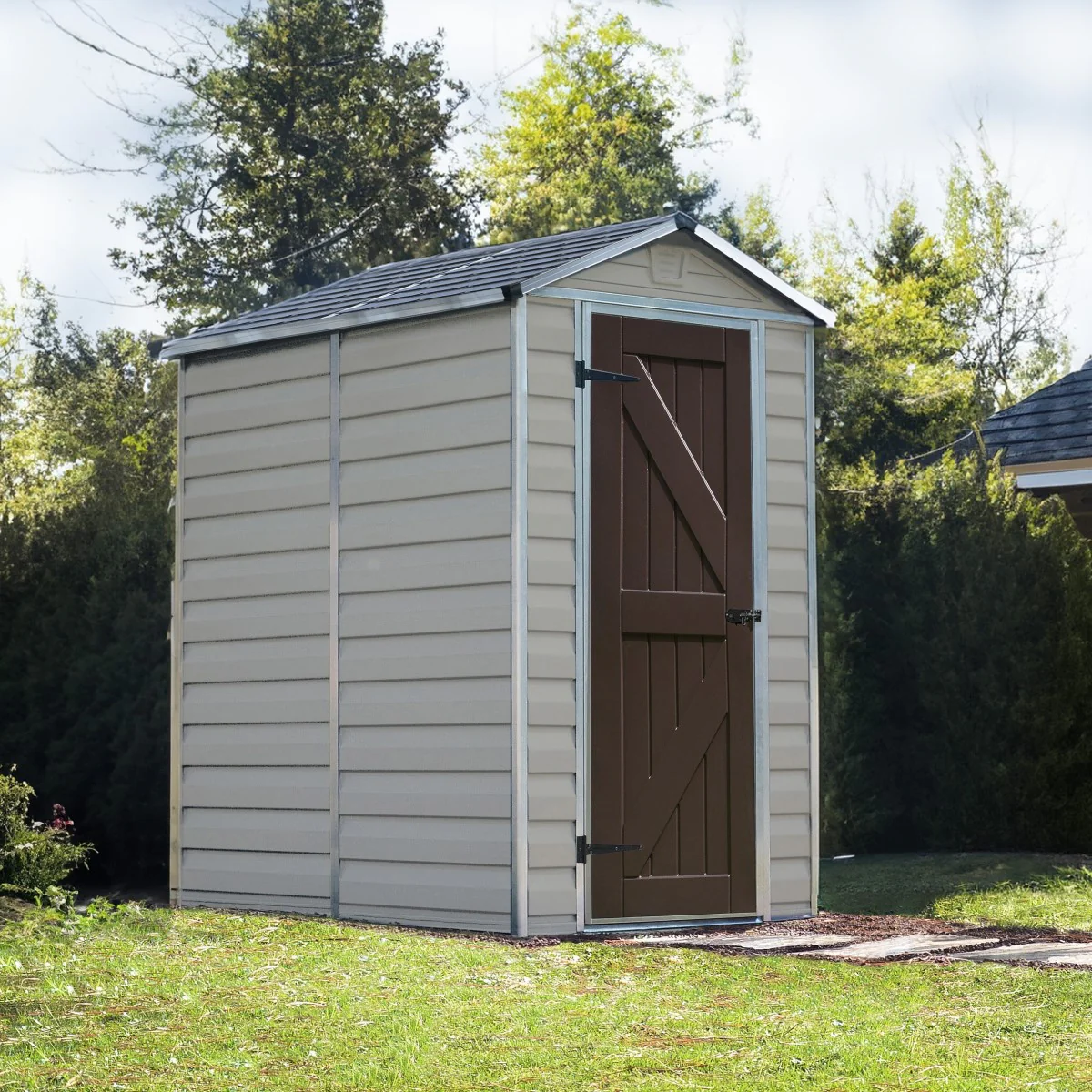 Palram - Canopia | SkyLight  Polycarbonate Storage Shed -4x6 ft Tan - Image 2