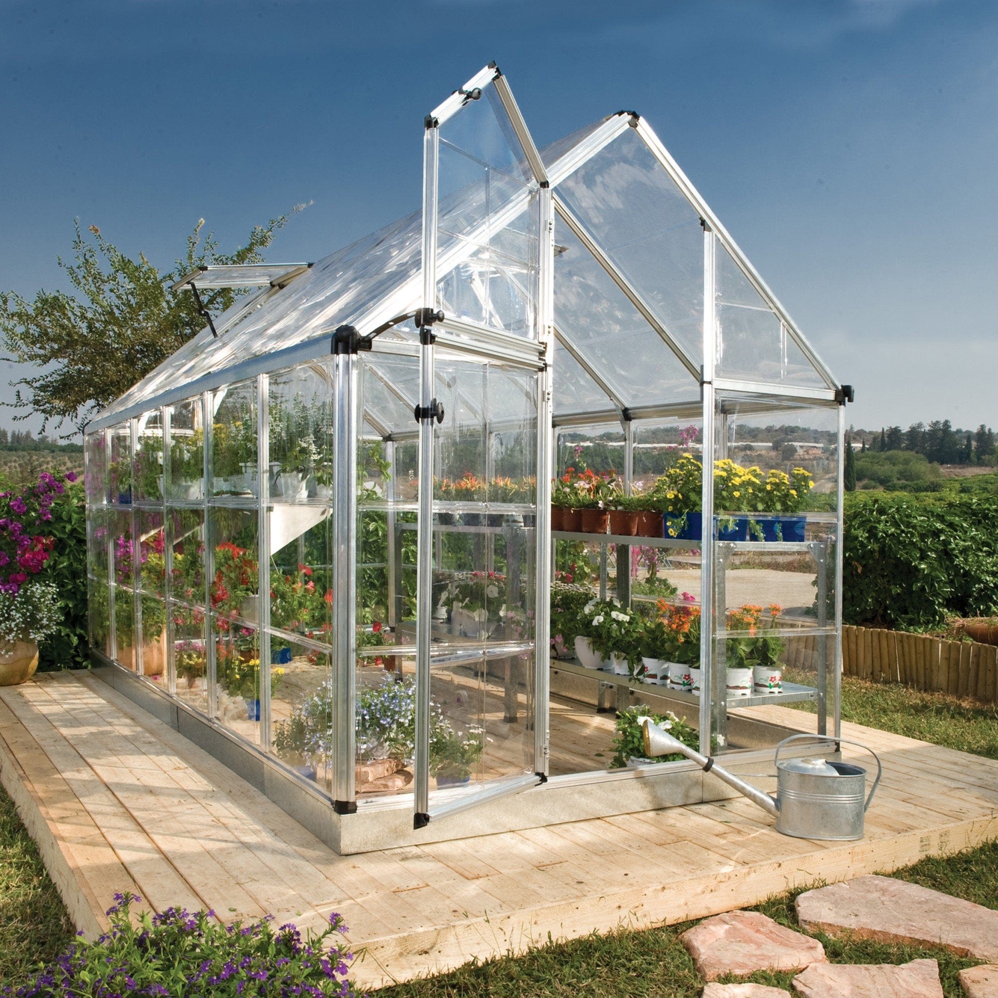 Palram - Canopia | Snap & Grow Greenhouse Kit - 6ft Wide - Silver With 0.8mm Polycarbonate Glazing - Image 20