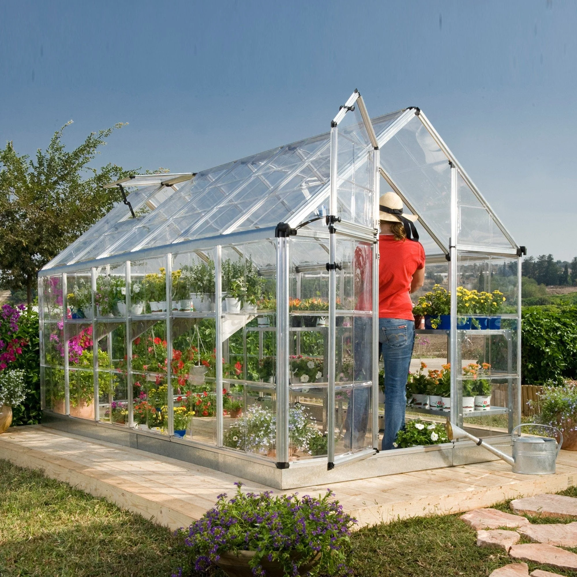 Palram - Canopia | Snap & Grow Greenhouse Kit - 6ft Wide - Silver With 0.8mm Polycarbonate Glazing - Image 21