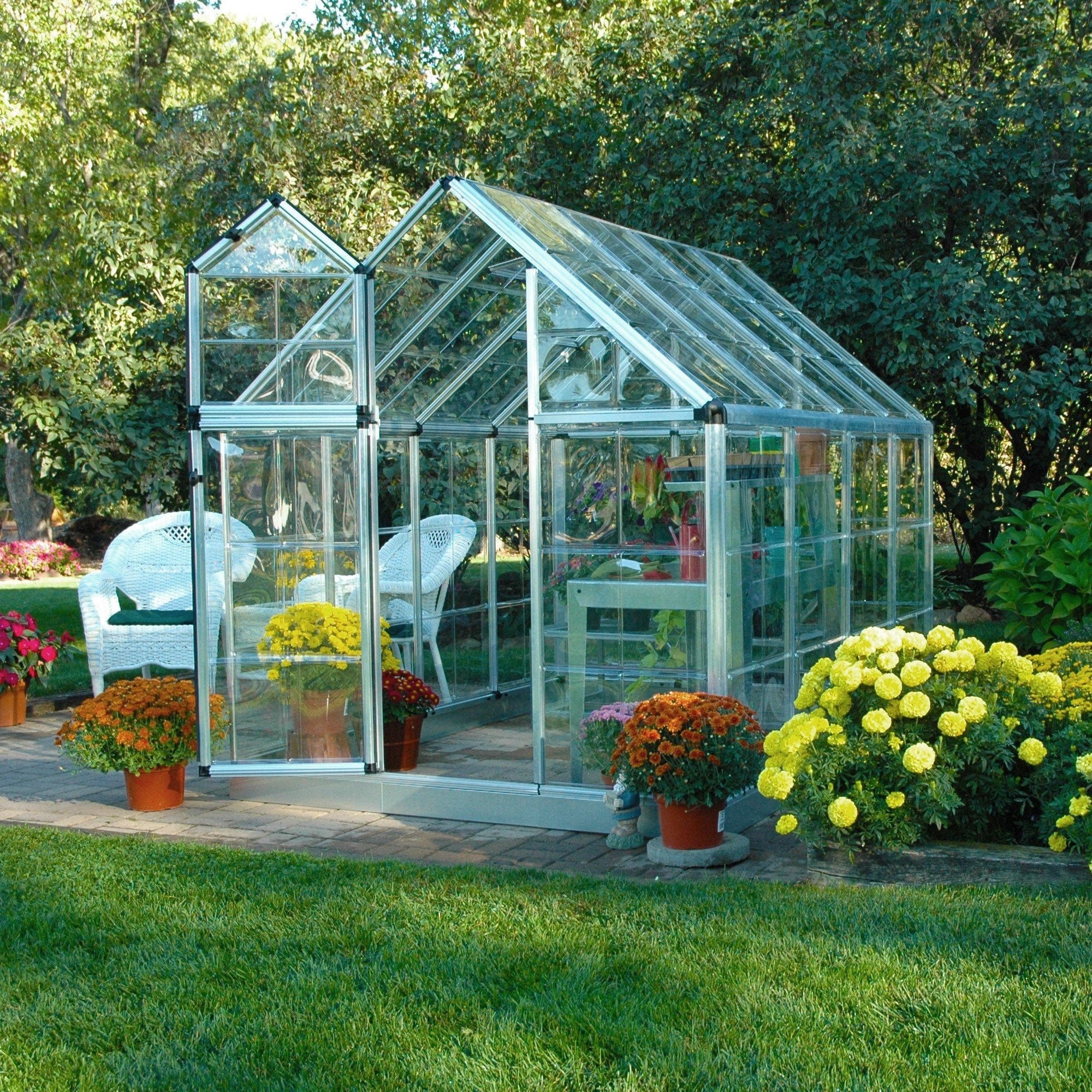 Palram - Canopia | Snap & Grow Greenhouse Kit - 6ft Wide - Silver With 0.8mm Polycarbonate Glazing - Image 4