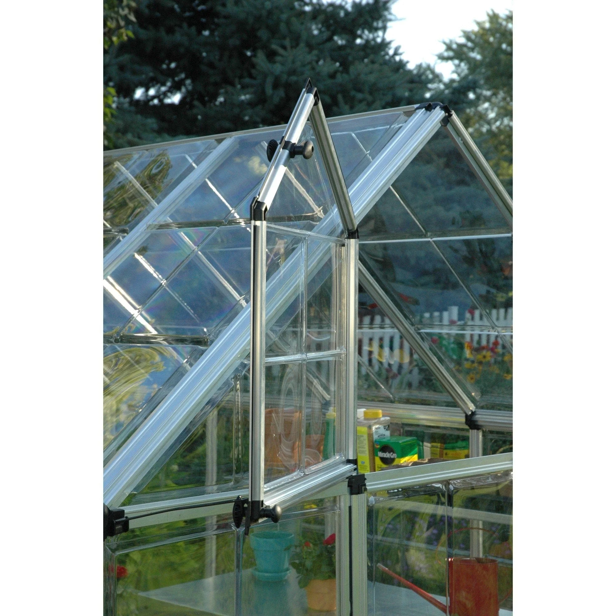 Palram - Canopia | Snap & Grow Greenhouse Kit - 6ft Wide - Silver With 0.8mm Polycarbonate Glazing - Image 7