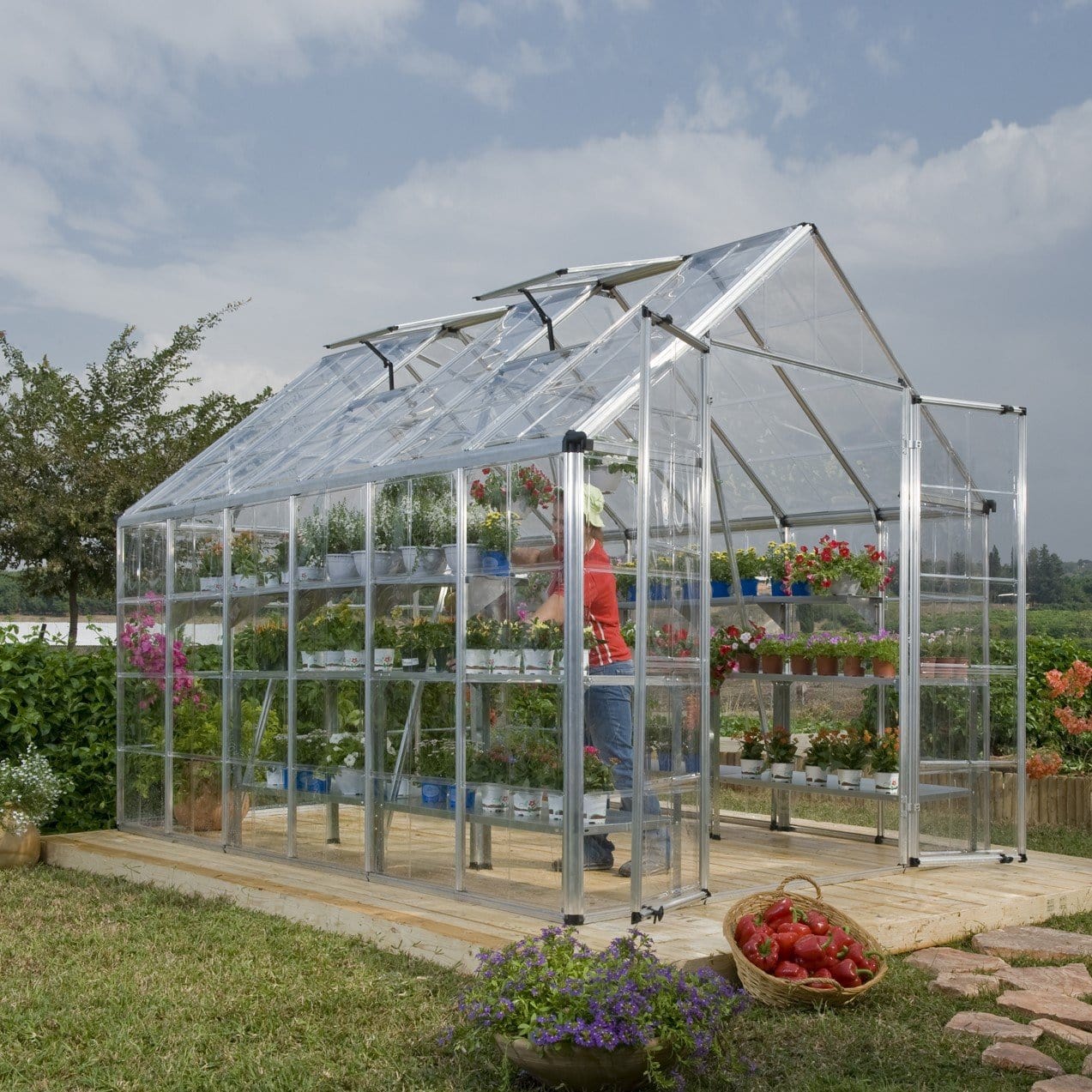 Palram - Canopia | Snap & Grow Greenhouse Kit - 8 Ft Wide - Silver With 0.8mm Polycarbonate Glazing - Image 10