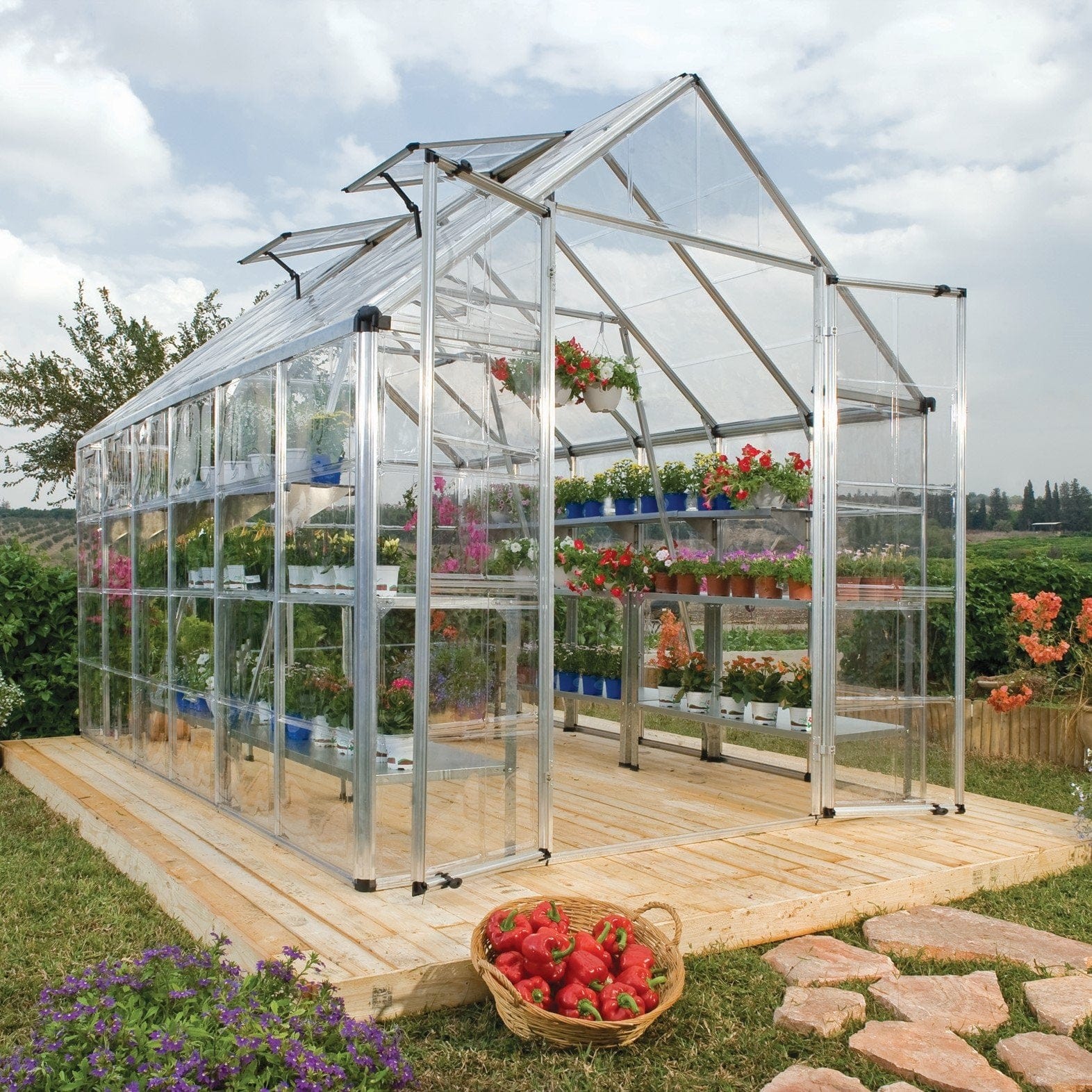 Palram - Canopia | Snap & Grow Greenhouse Kit - 8 Ft Wide - Silver With 0.8mm Polycarbonate Glazing - Image 12