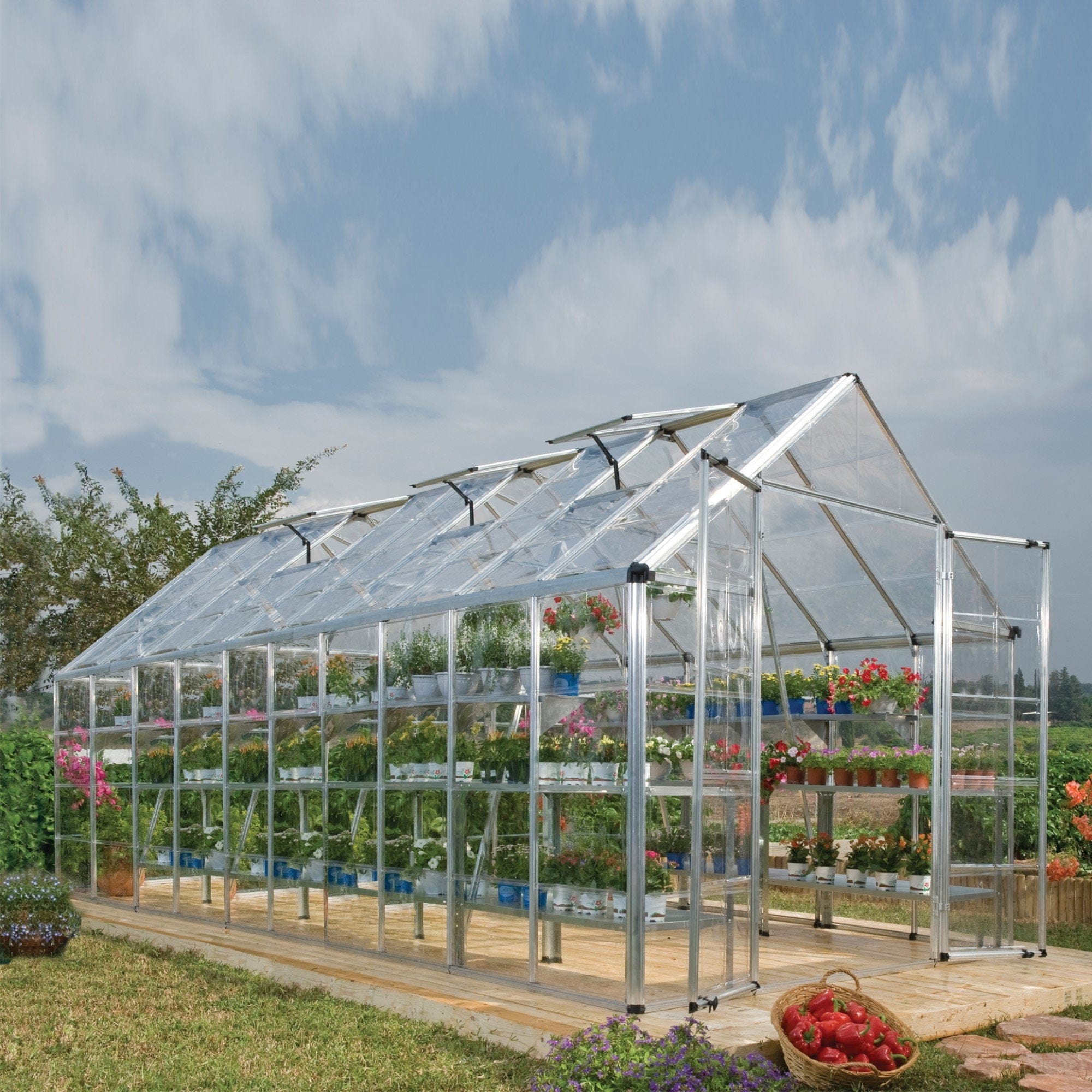 Palram - Canopia | Snap & Grow Greenhouse Kit - 8 Ft Wide - Silver With 0.8mm Polycarbonate Glazing - Image 19